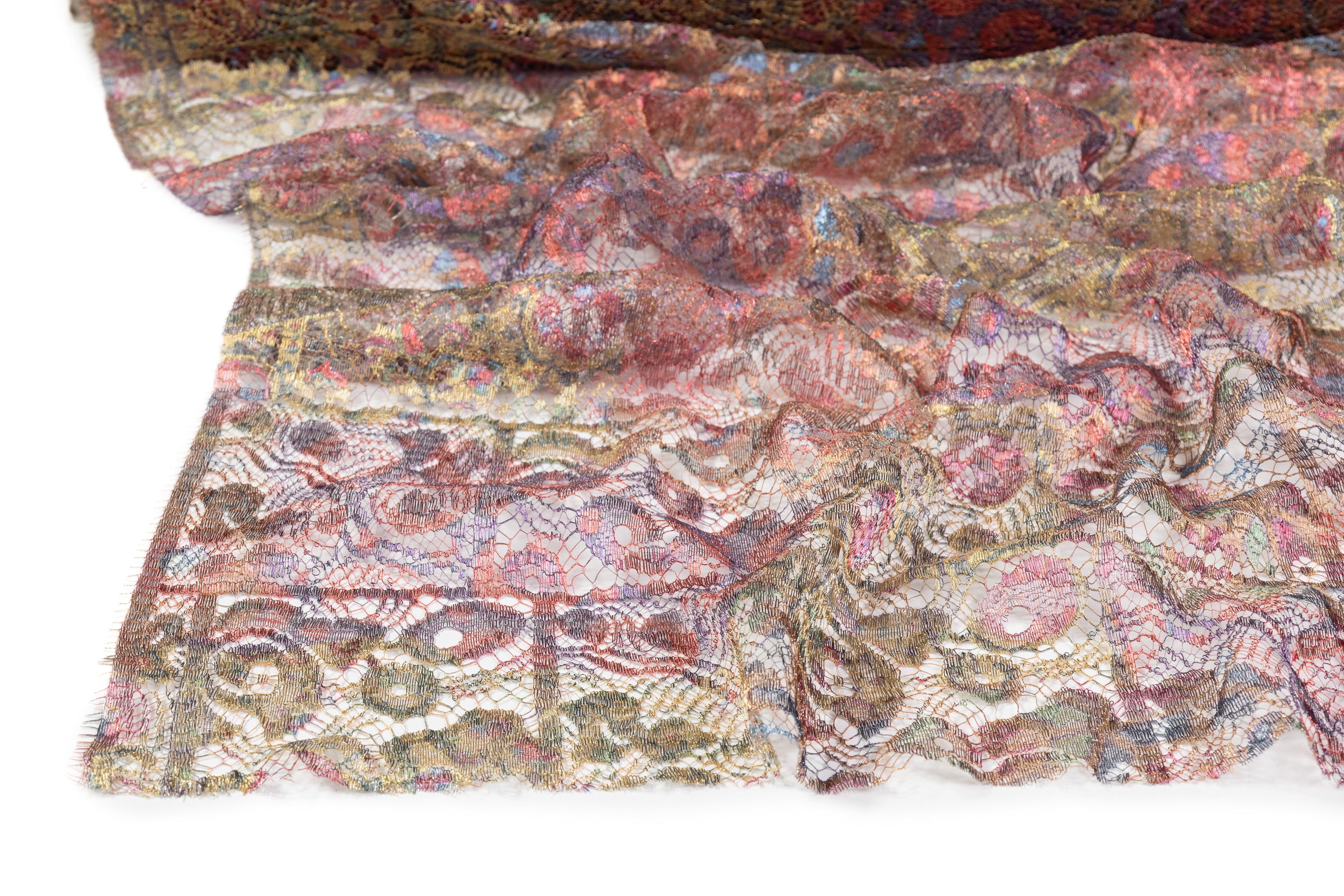 Solstiss - Metallic Printed French Lace - Multicolor