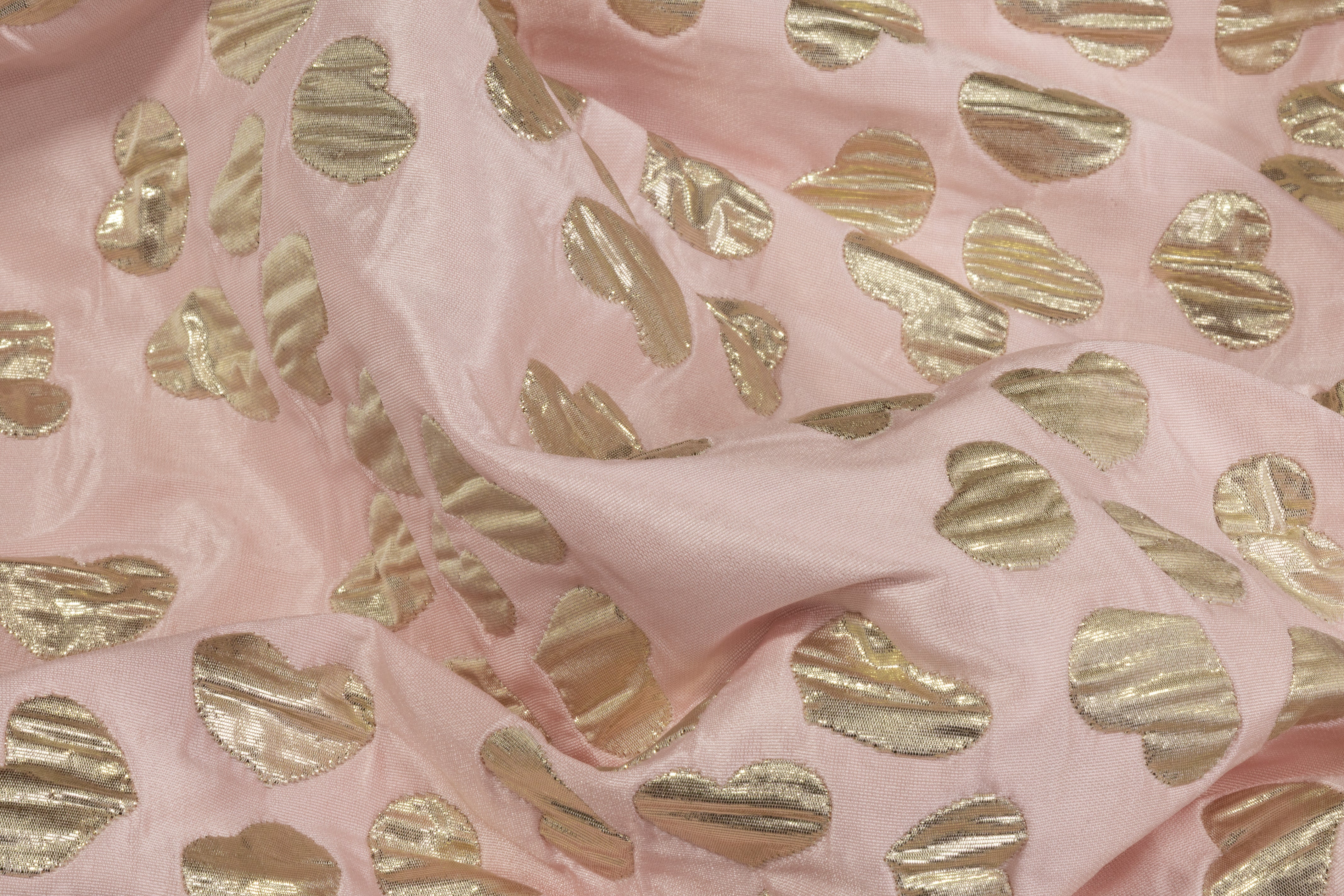 Valentino - Double Faced Quilted Heart Brocade - Gold / Pink