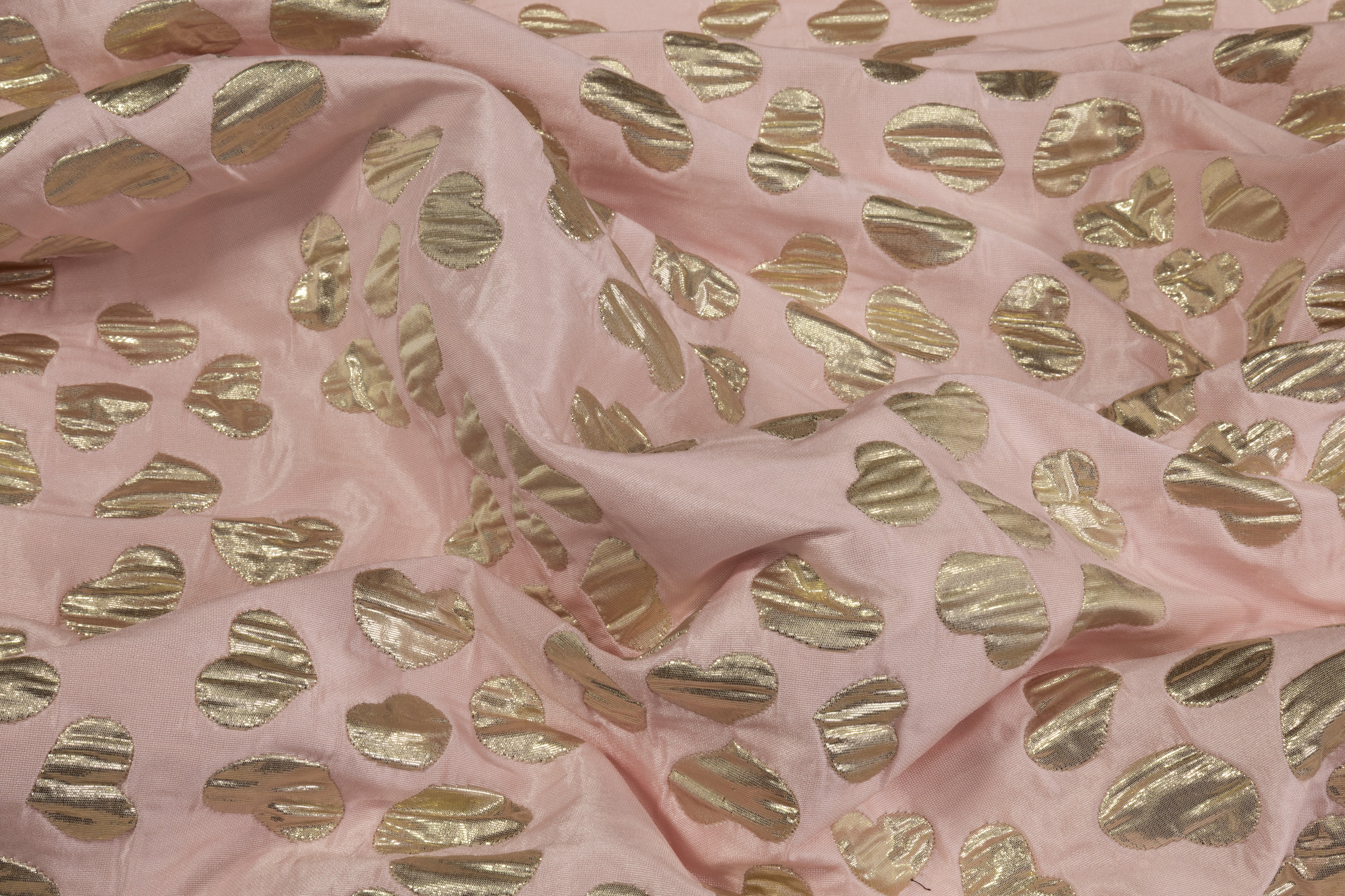 Valentino - Double Faced Quilted Heart Brocade - Gold / Pink