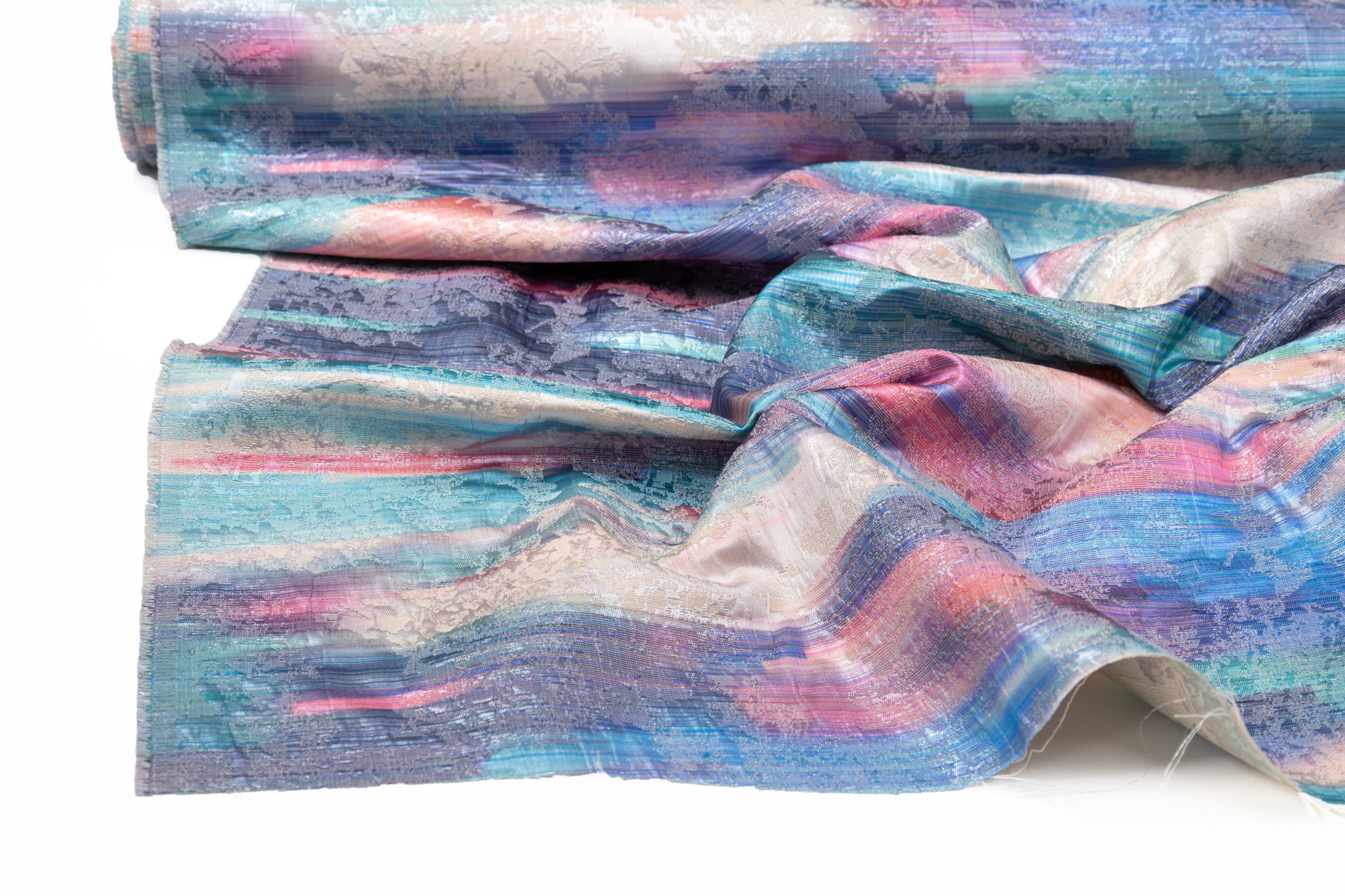 Abstract Printed Brocade - Multicolor