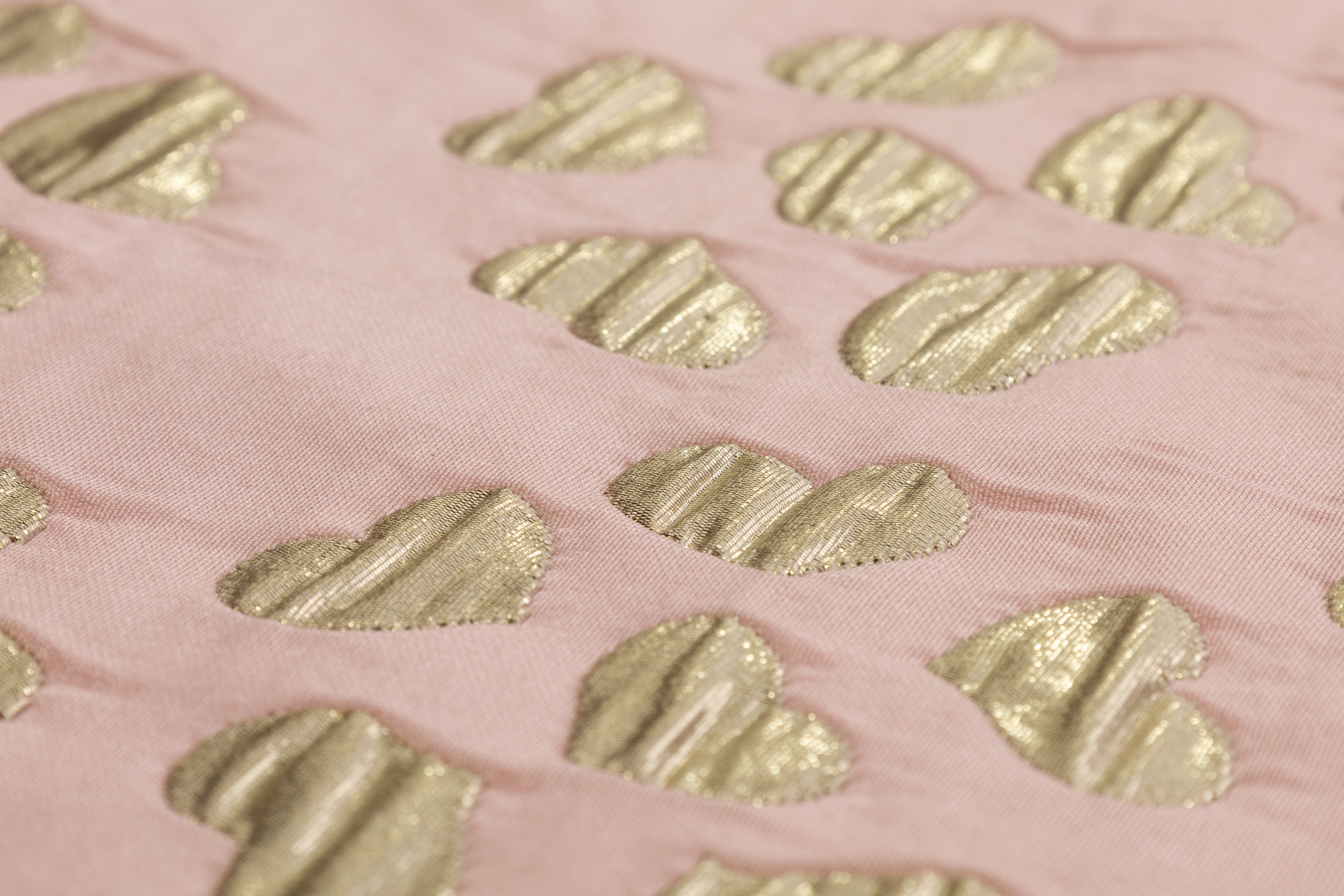 Valentino - Double Faced Quilted Heart Brocade - Gold / Pink