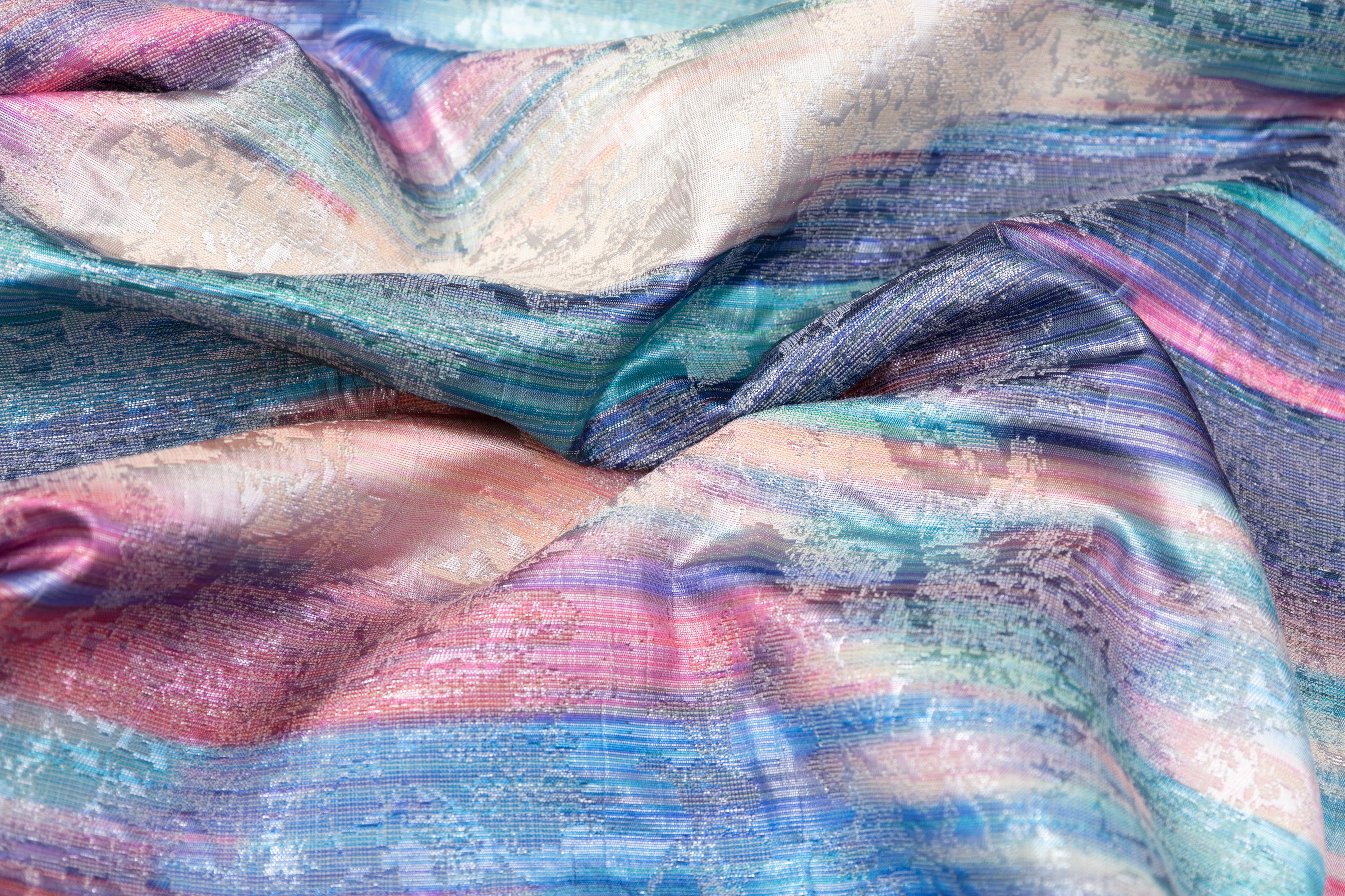 Abstract Printed Brocade - Multicolor