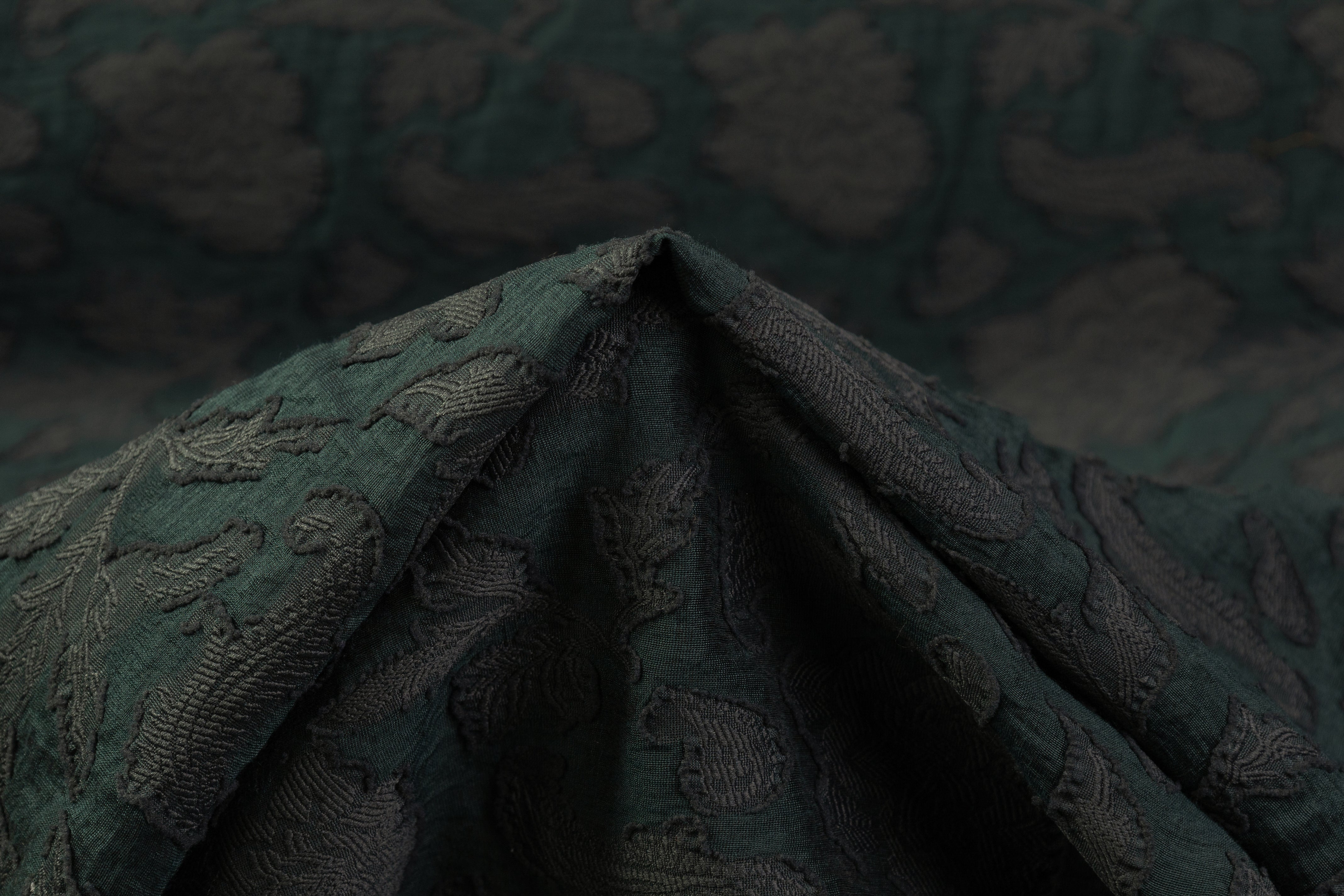 Floral Cotton Blend Fil Coupé - Green