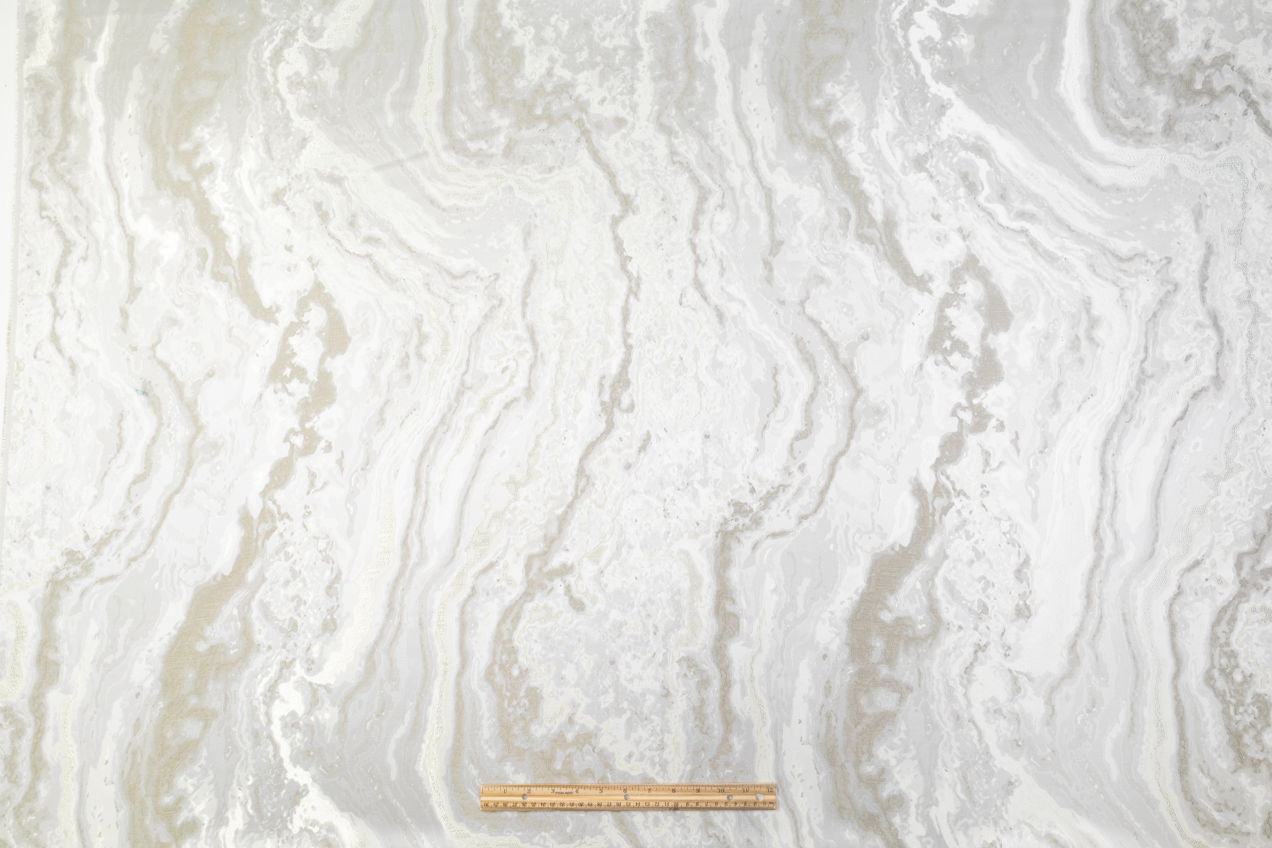 Abstract Metallic Brocade - Gray / Ivory