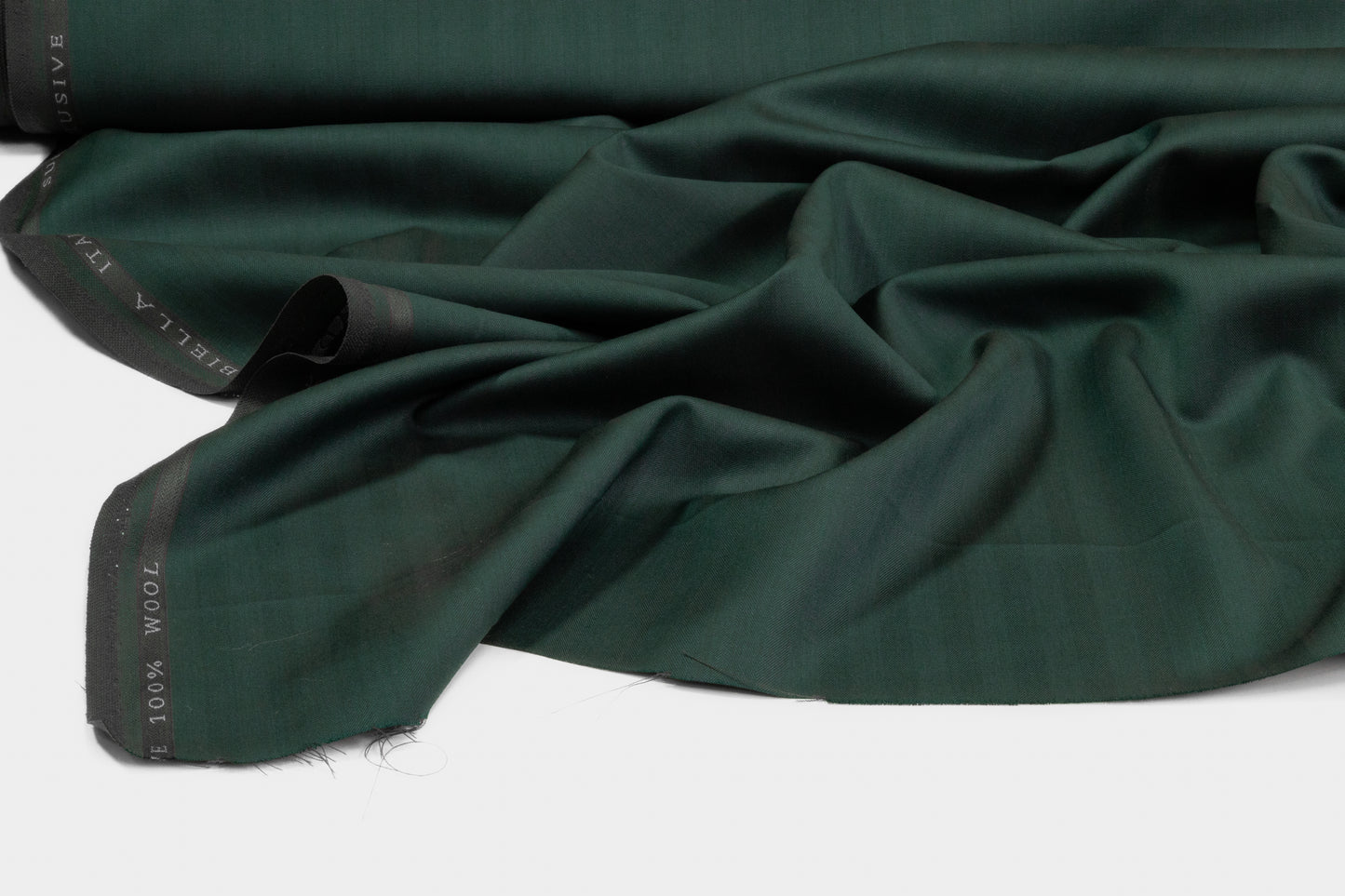 Iridescent Herringbone Wool Suiting - Green