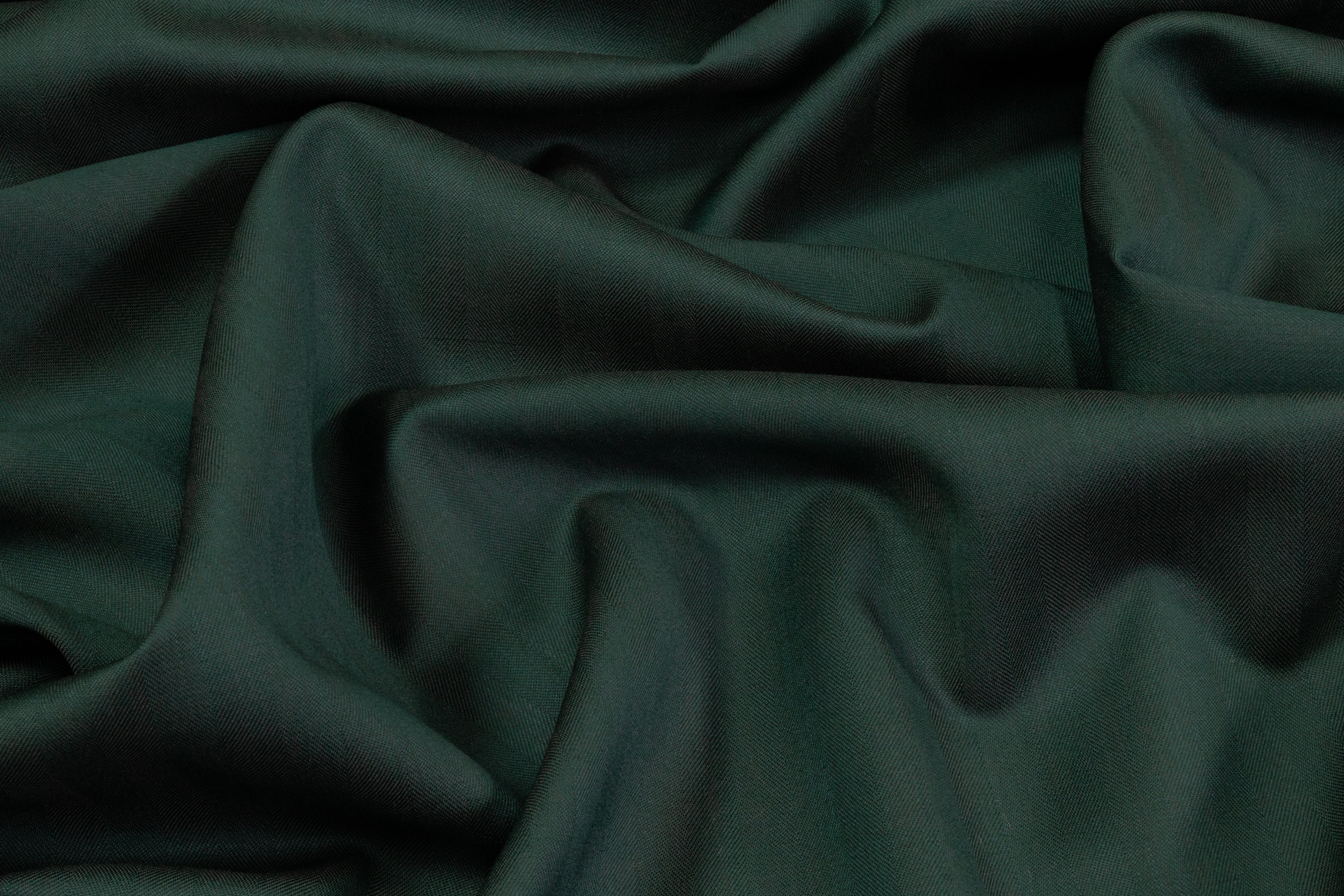 Two-Tone Herringbone Italian Wool Suiting - Green