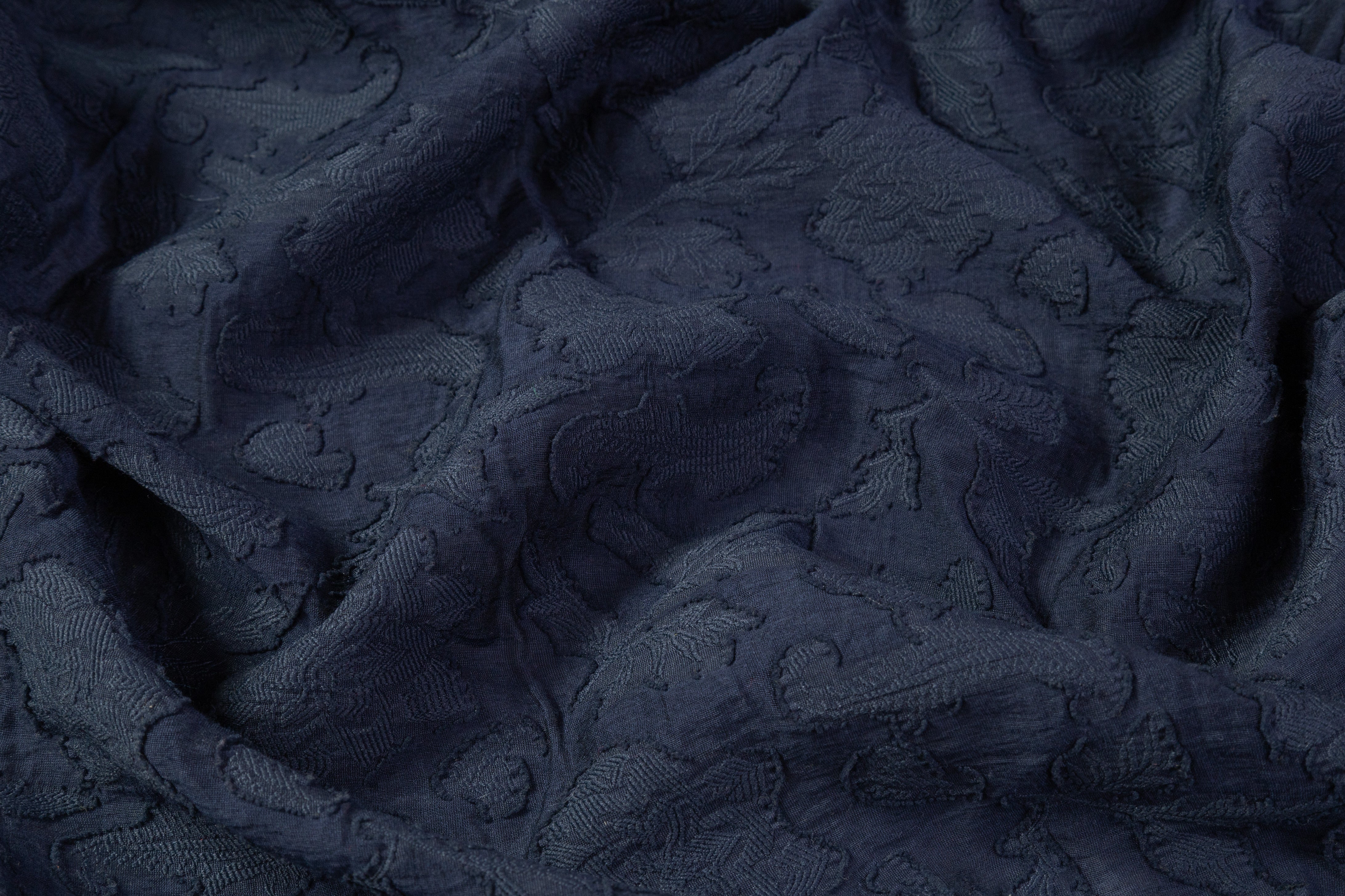 Floral Cotton Blend Fil Coupé - Blue