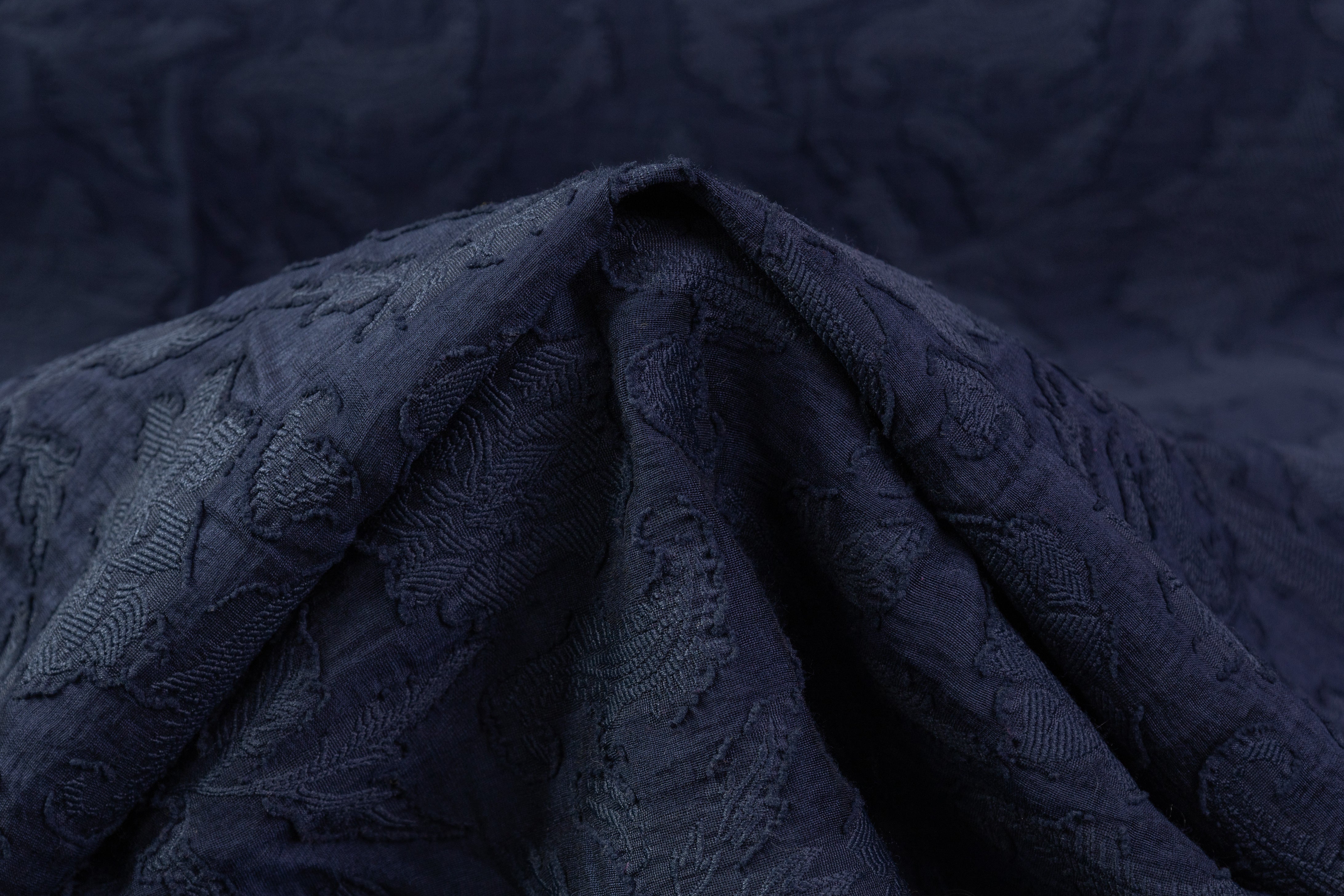 Floral Cotton Blend Fil Coupé - Blue