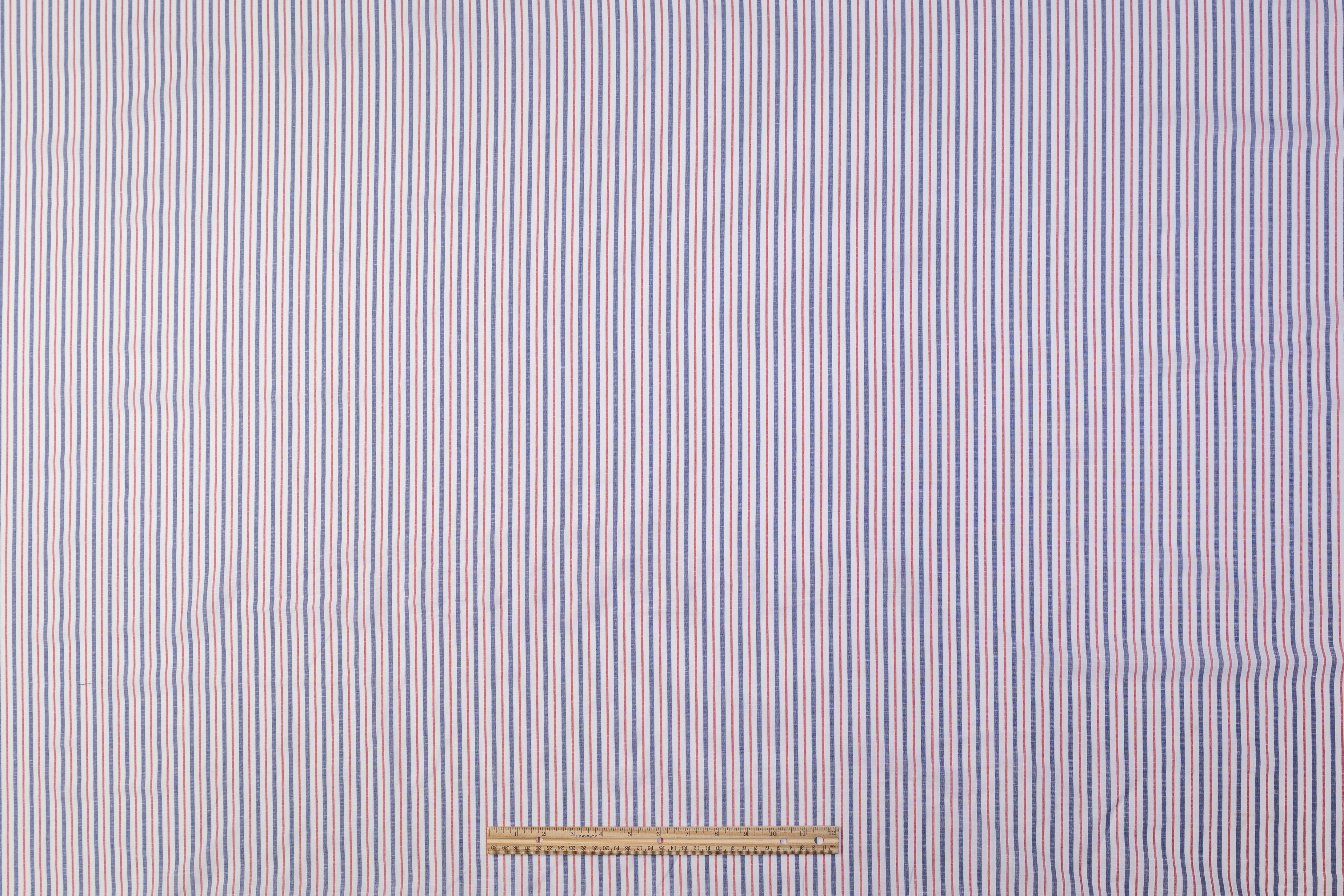 Striped Italian Linen - Red / White / Blue