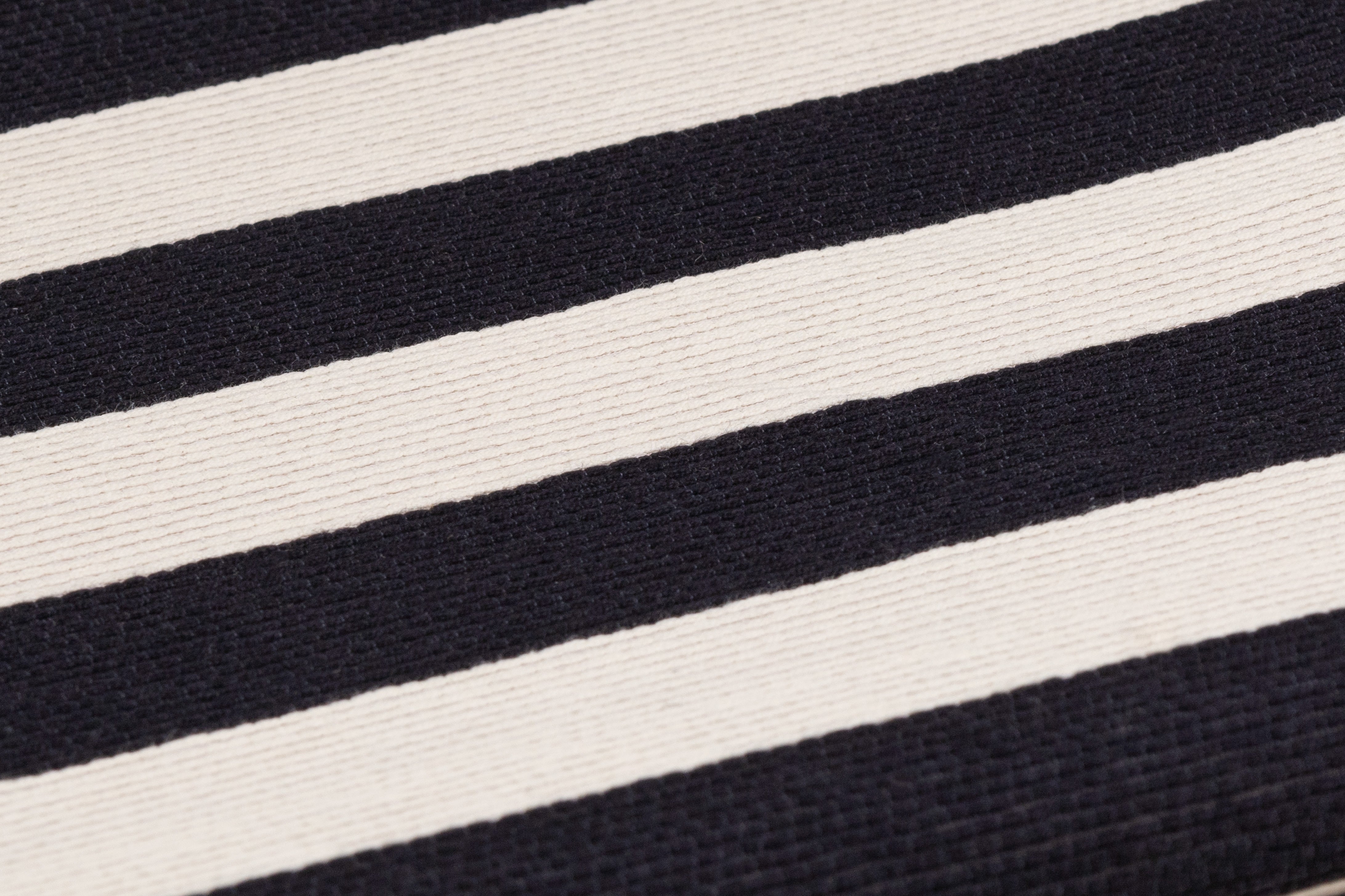 Striped Ribbed Cotton - Black / Off White