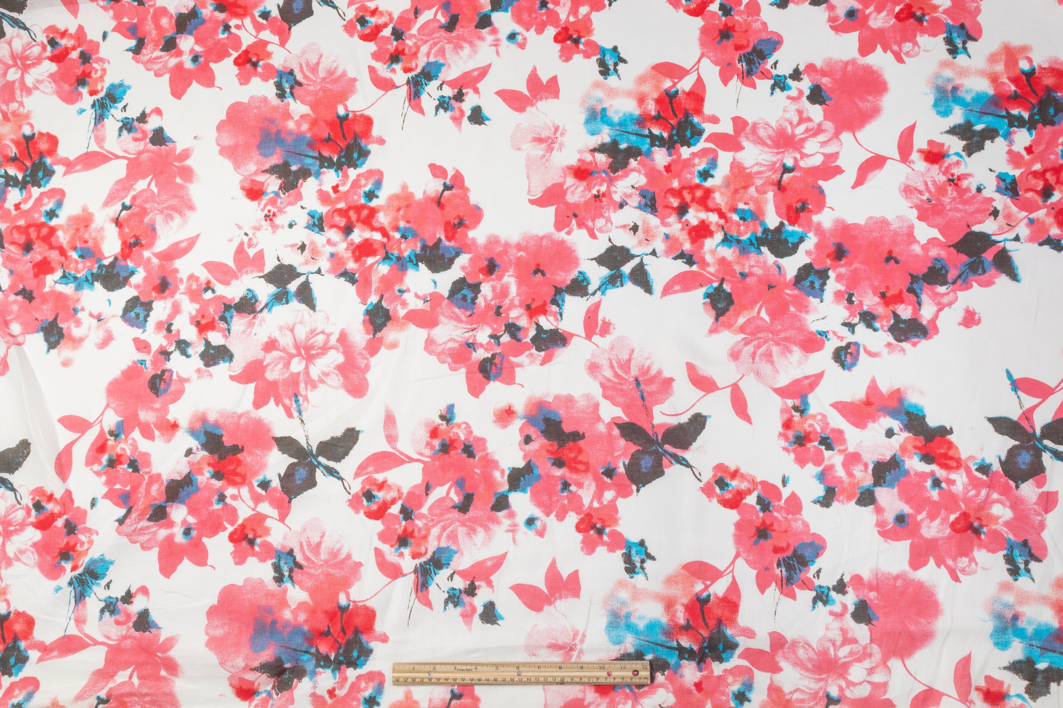 Floral Italian Linen - Pink / Blue / White