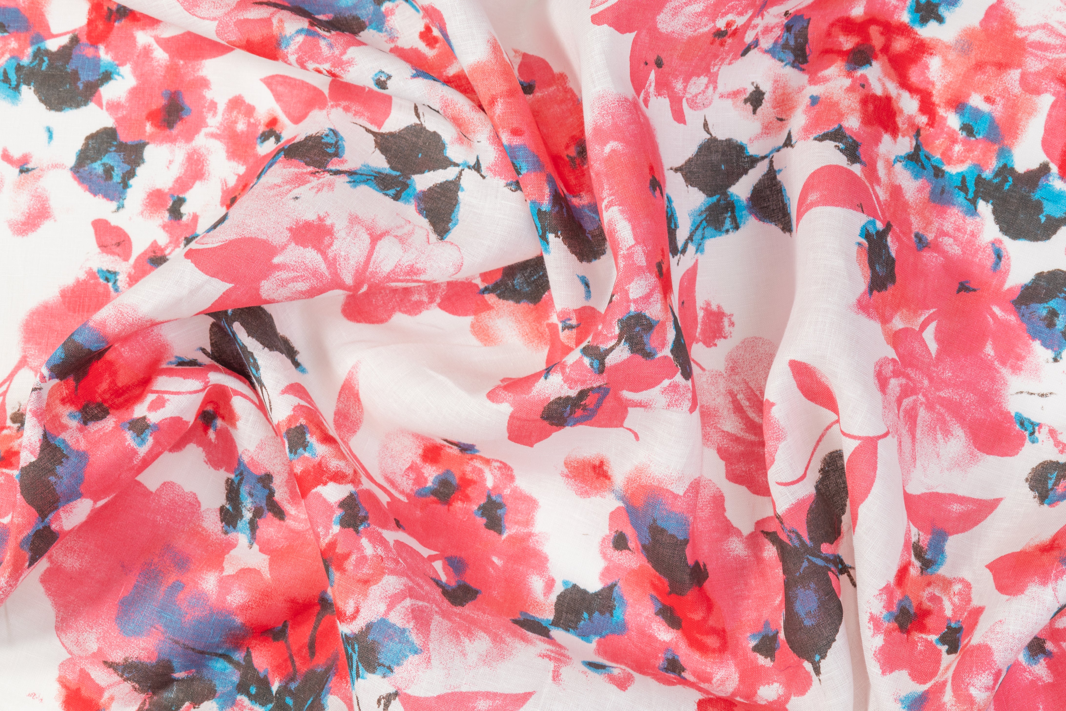 Floral Italian Linen - Pink / Blue / White