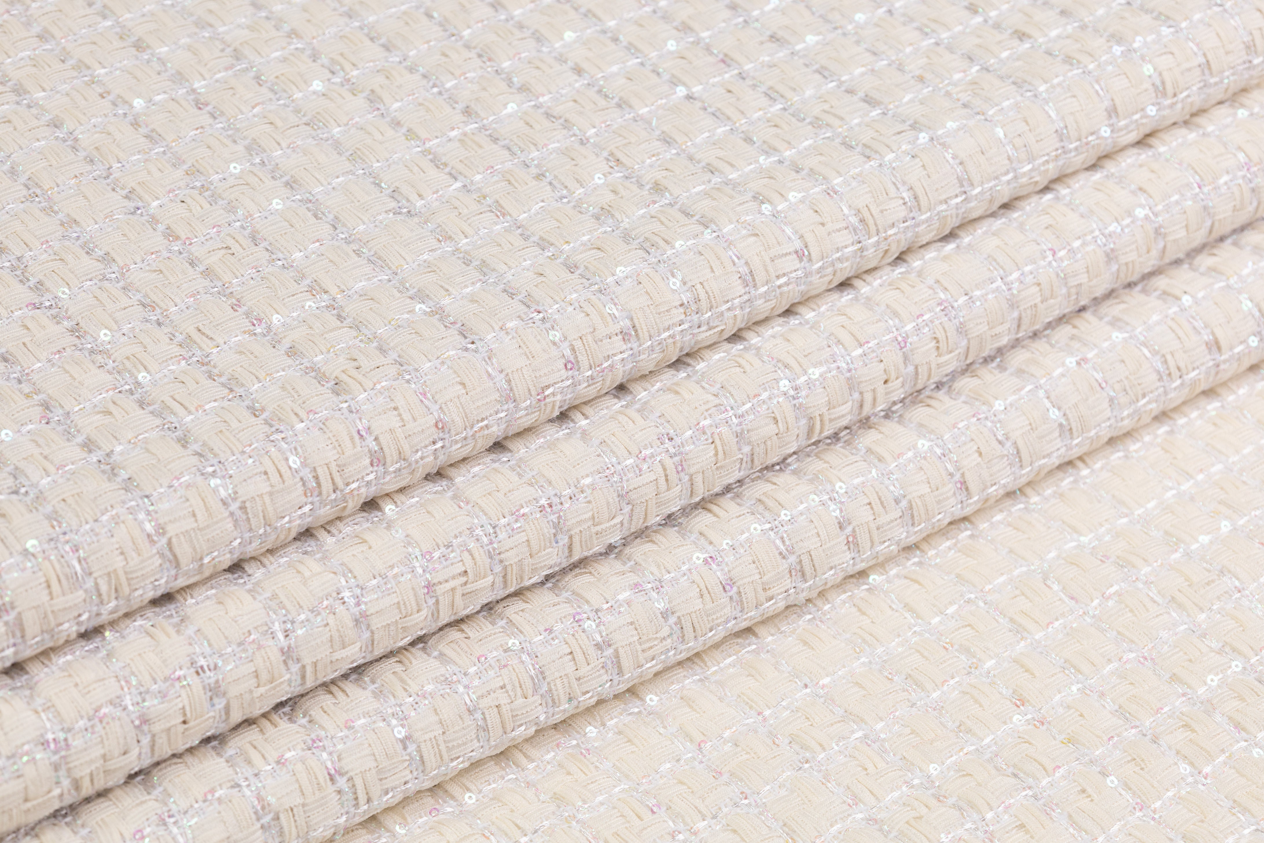 Metallic Italian Tweed - Ivory