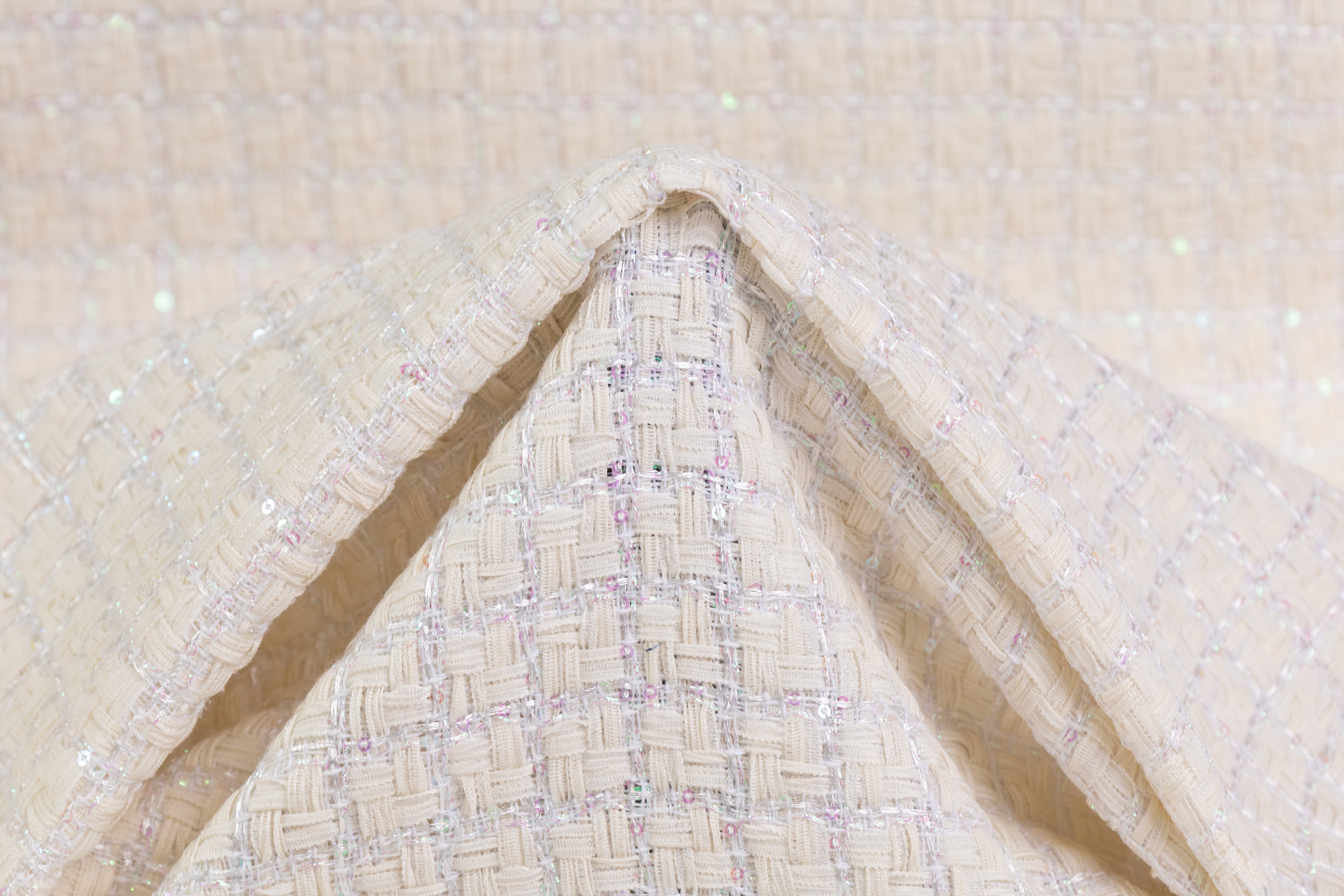 Metallic Italian Tweed - Ivory