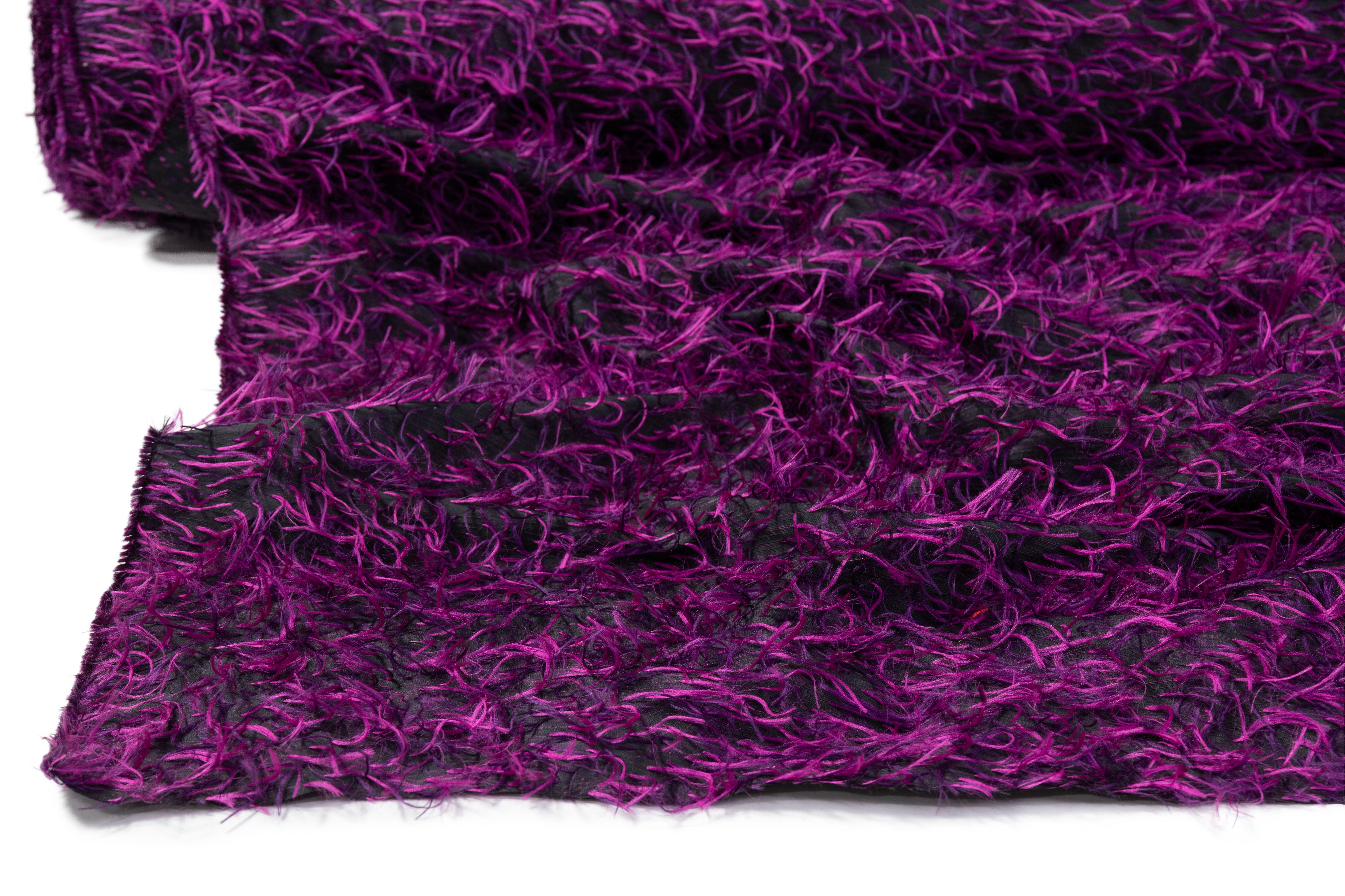 Fringed Italian Polyester - Purple / Black
