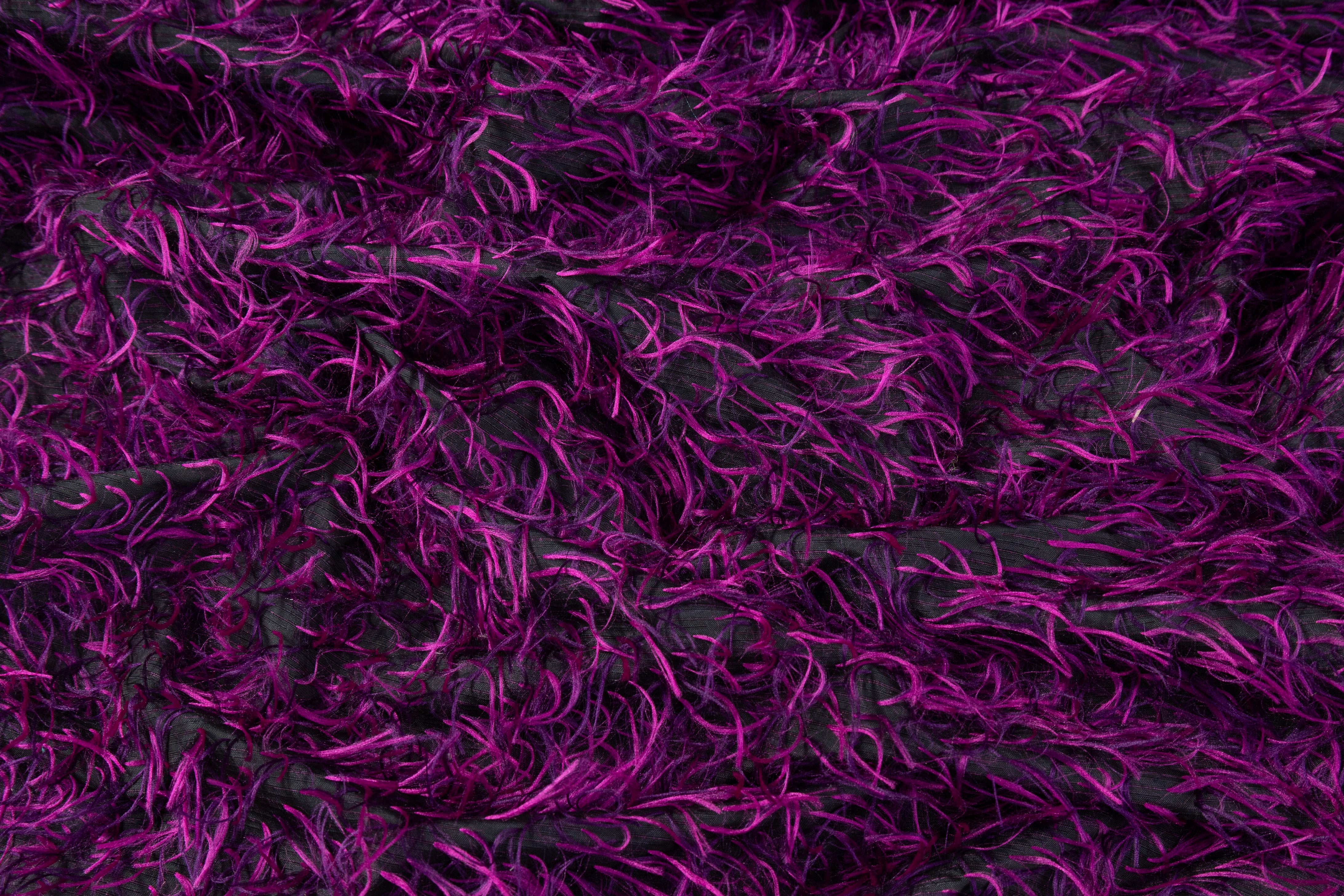 Fringed Italian Polyester - Purple / Black
