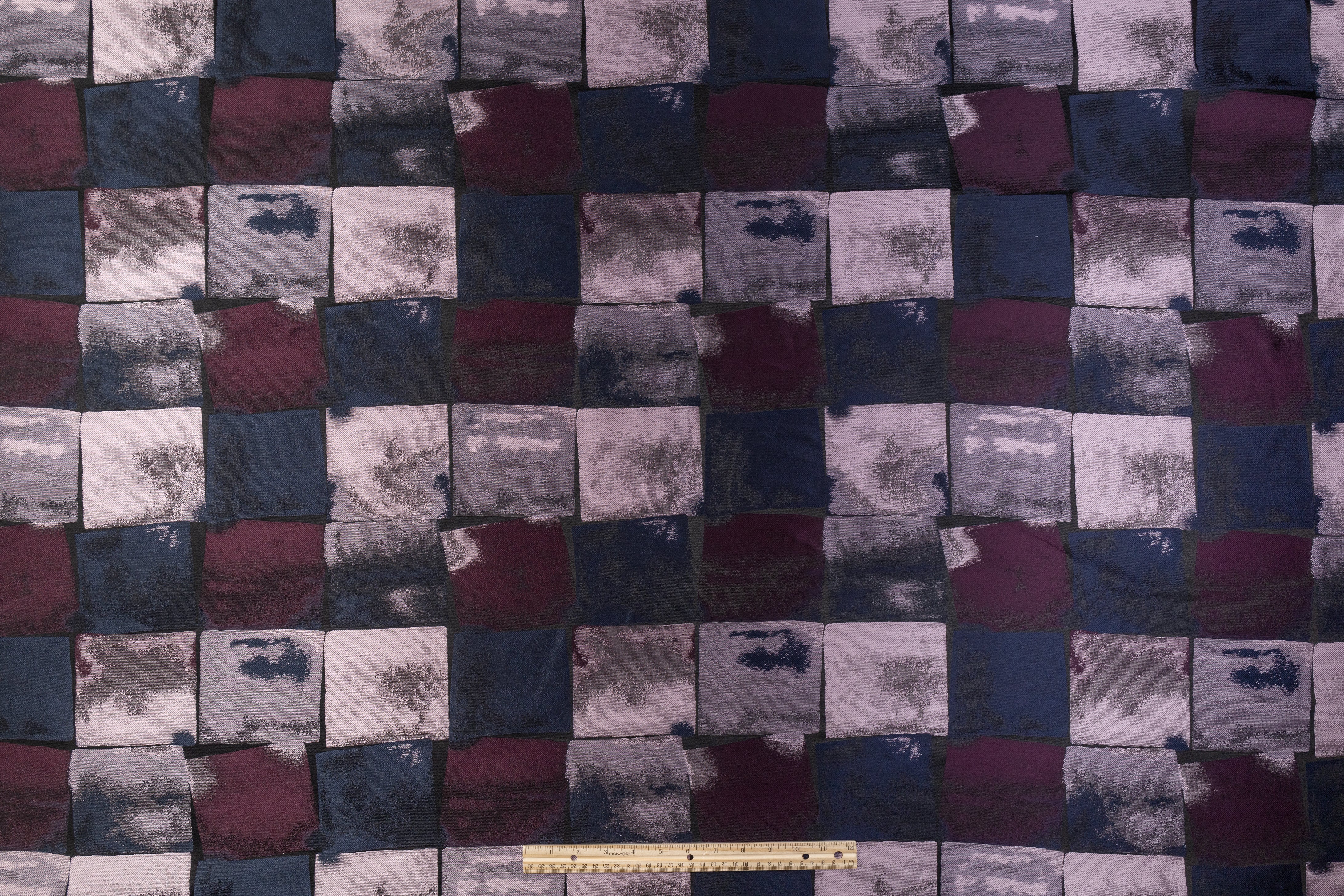 Italian Patch Design Brocade - Blue / Purple