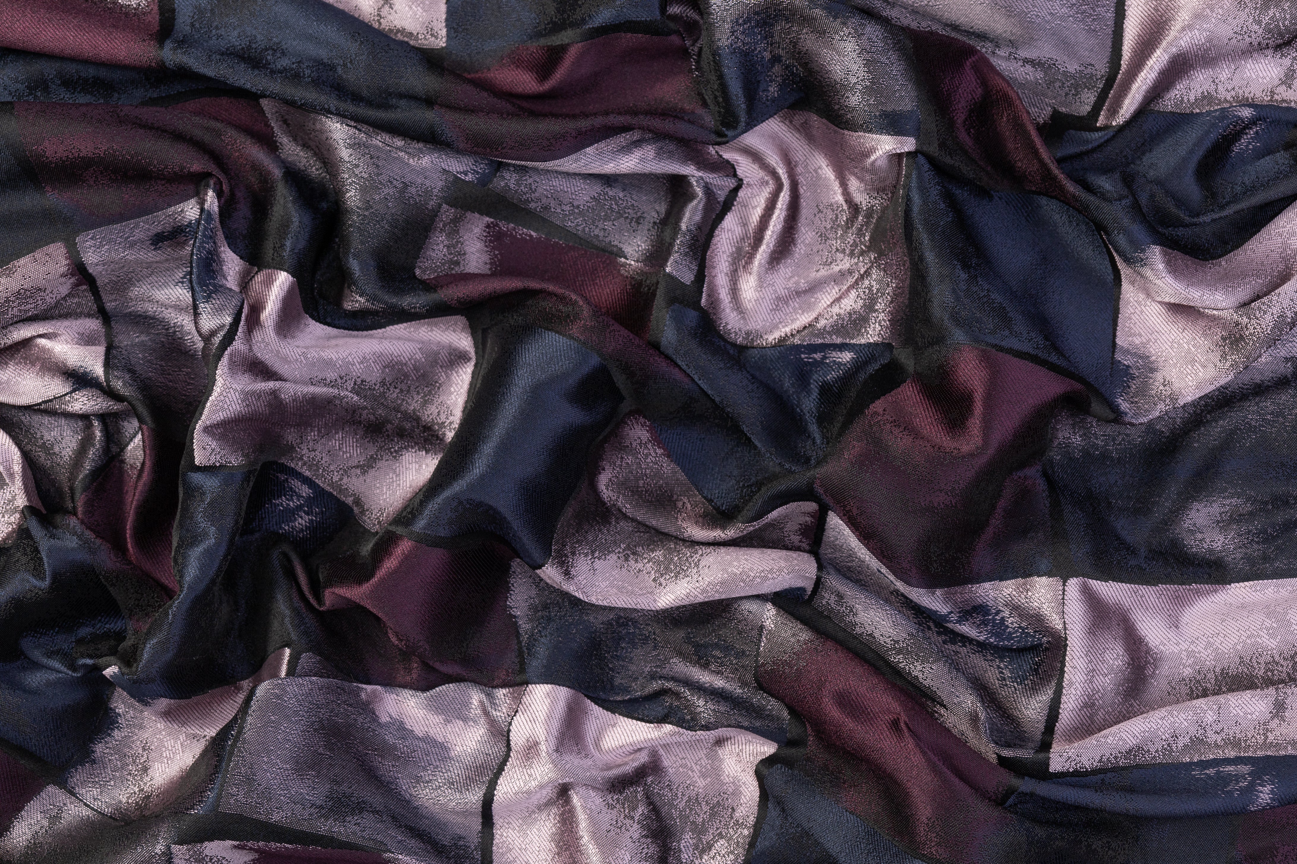 Italian Patch Design Brocade - Blue / Purple