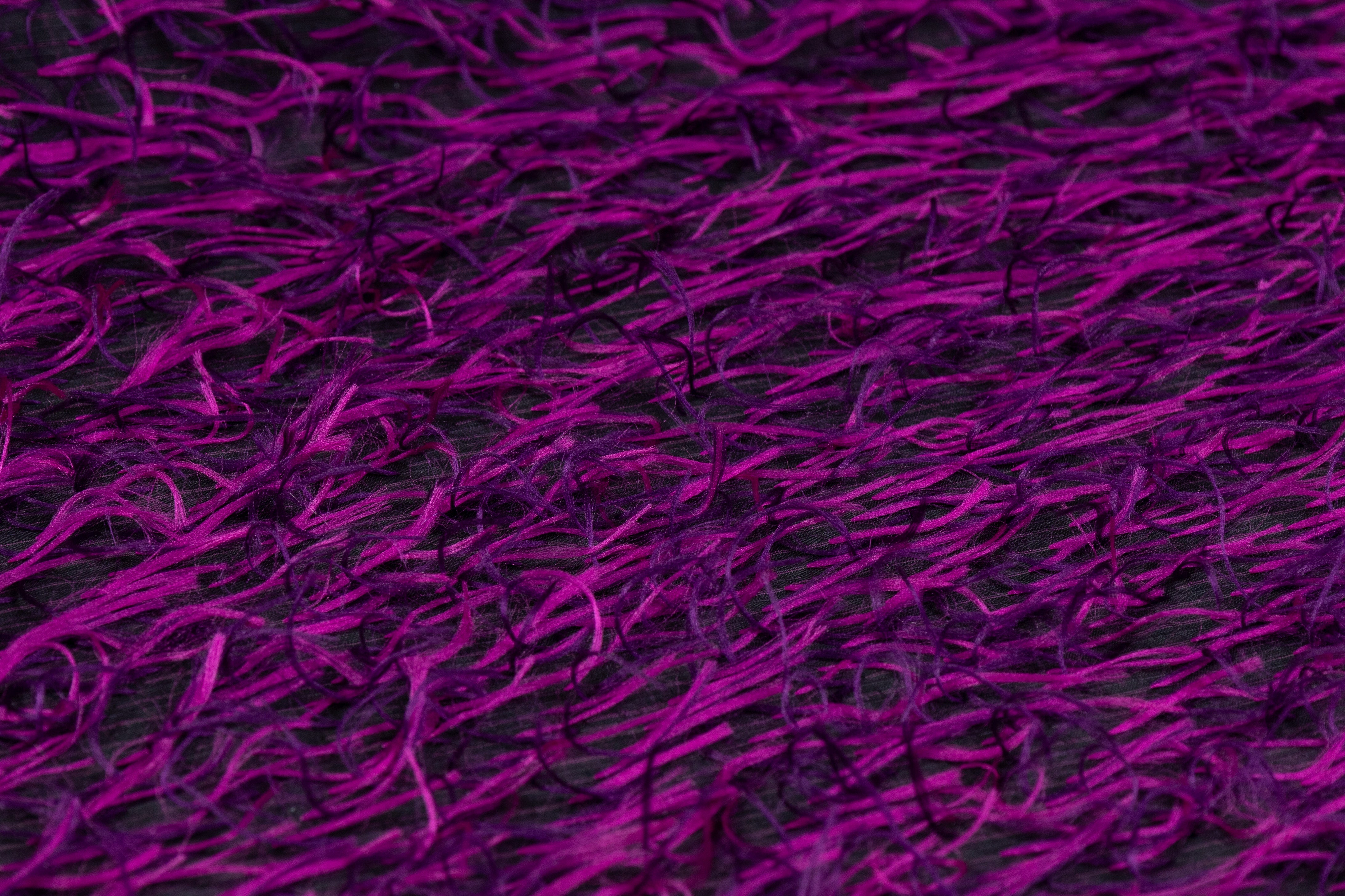 Fringed Italian Polyester - Purple / Black