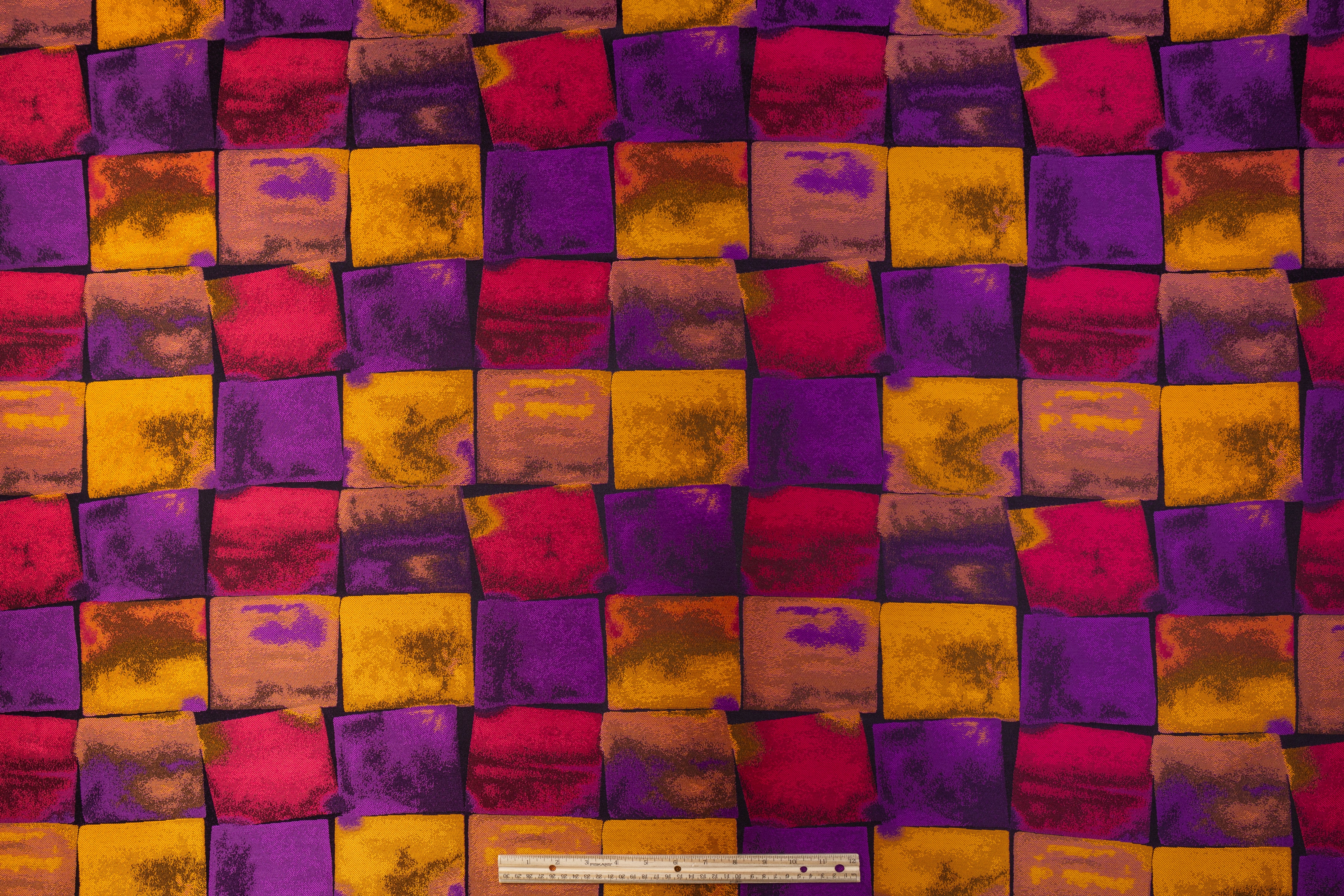 Italian Patch Design Brocade - Purple / Orange / Magenta