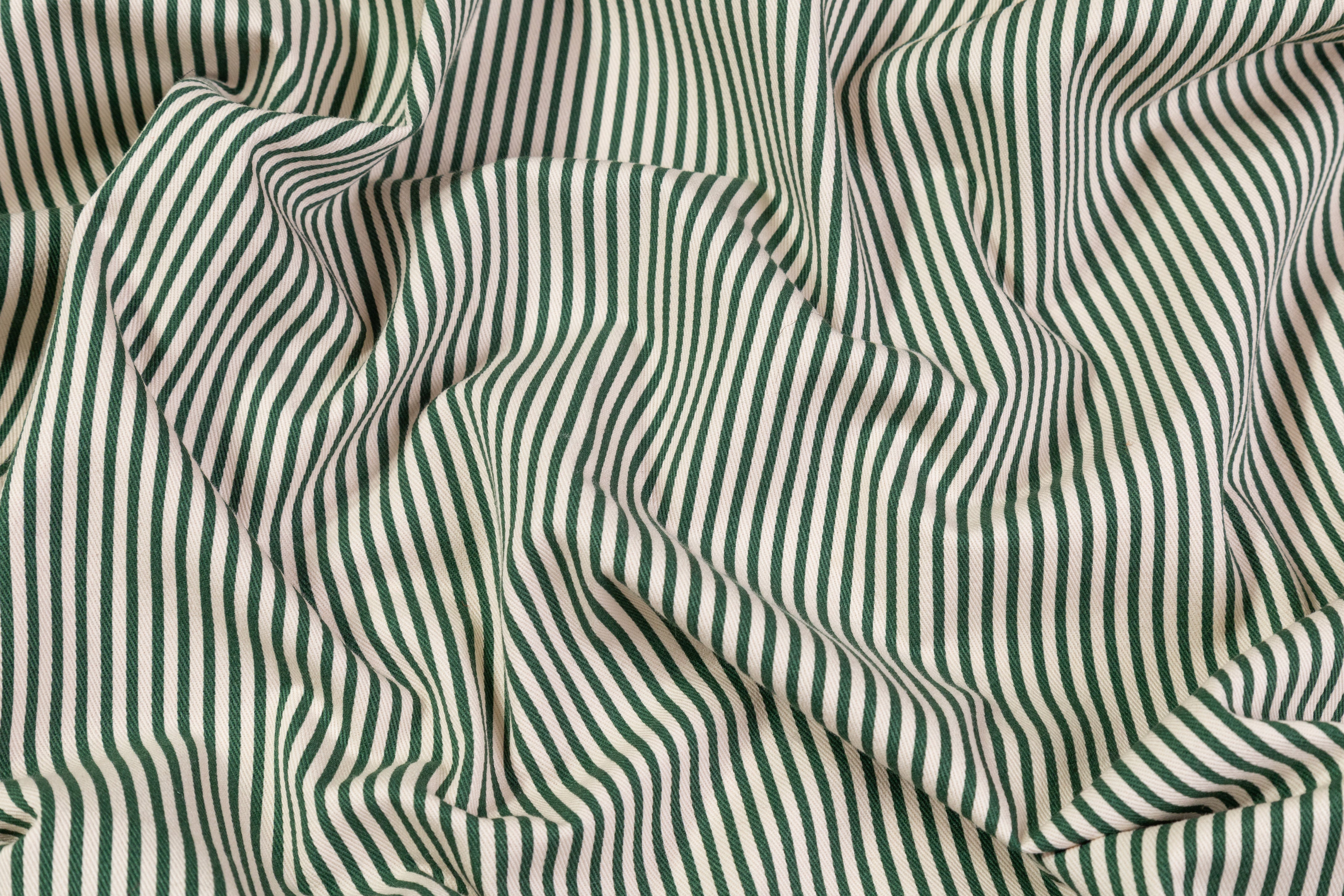 Striped Japanese Cotton Twill - Green