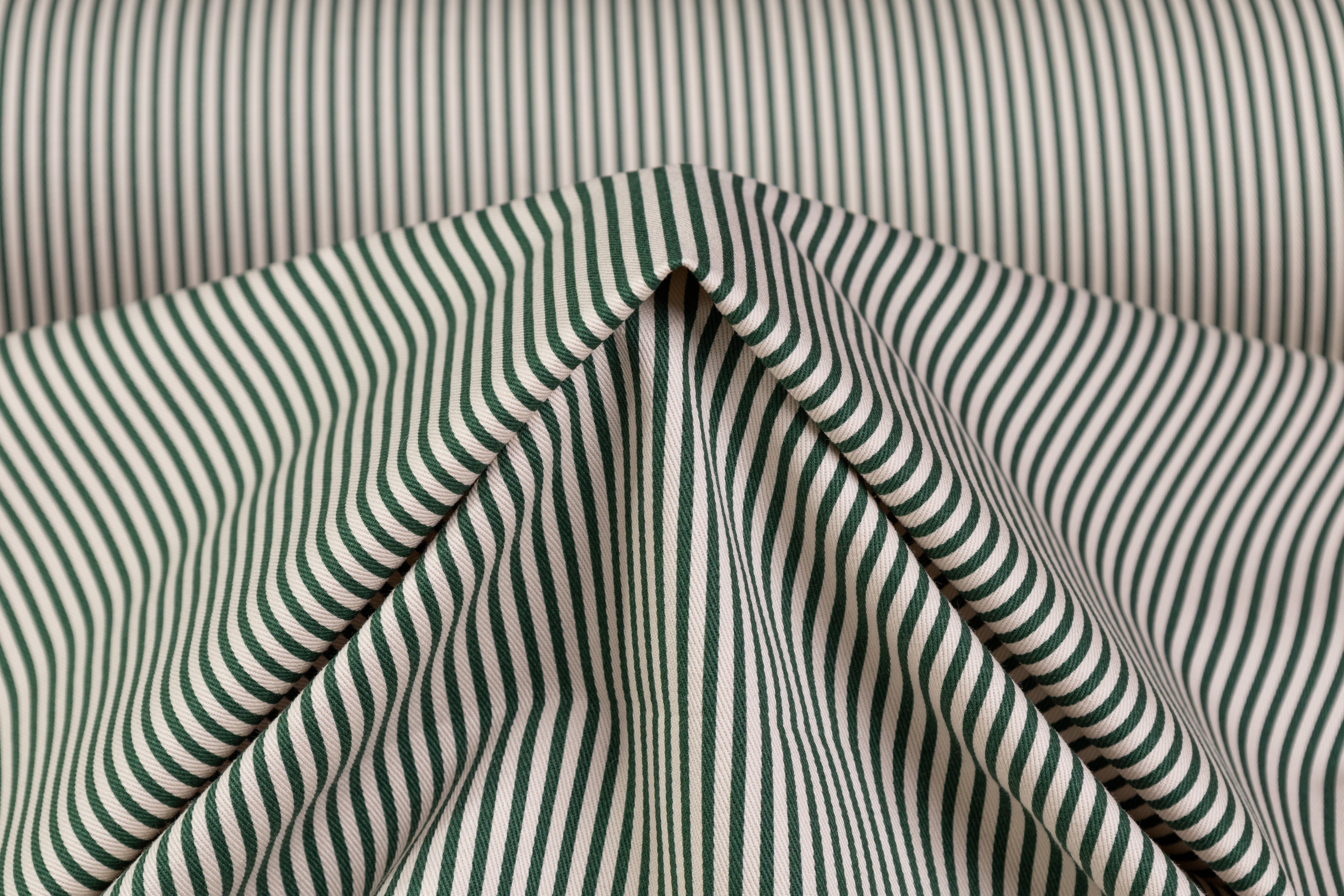 Striped Japanese Cotton Twill - Green
