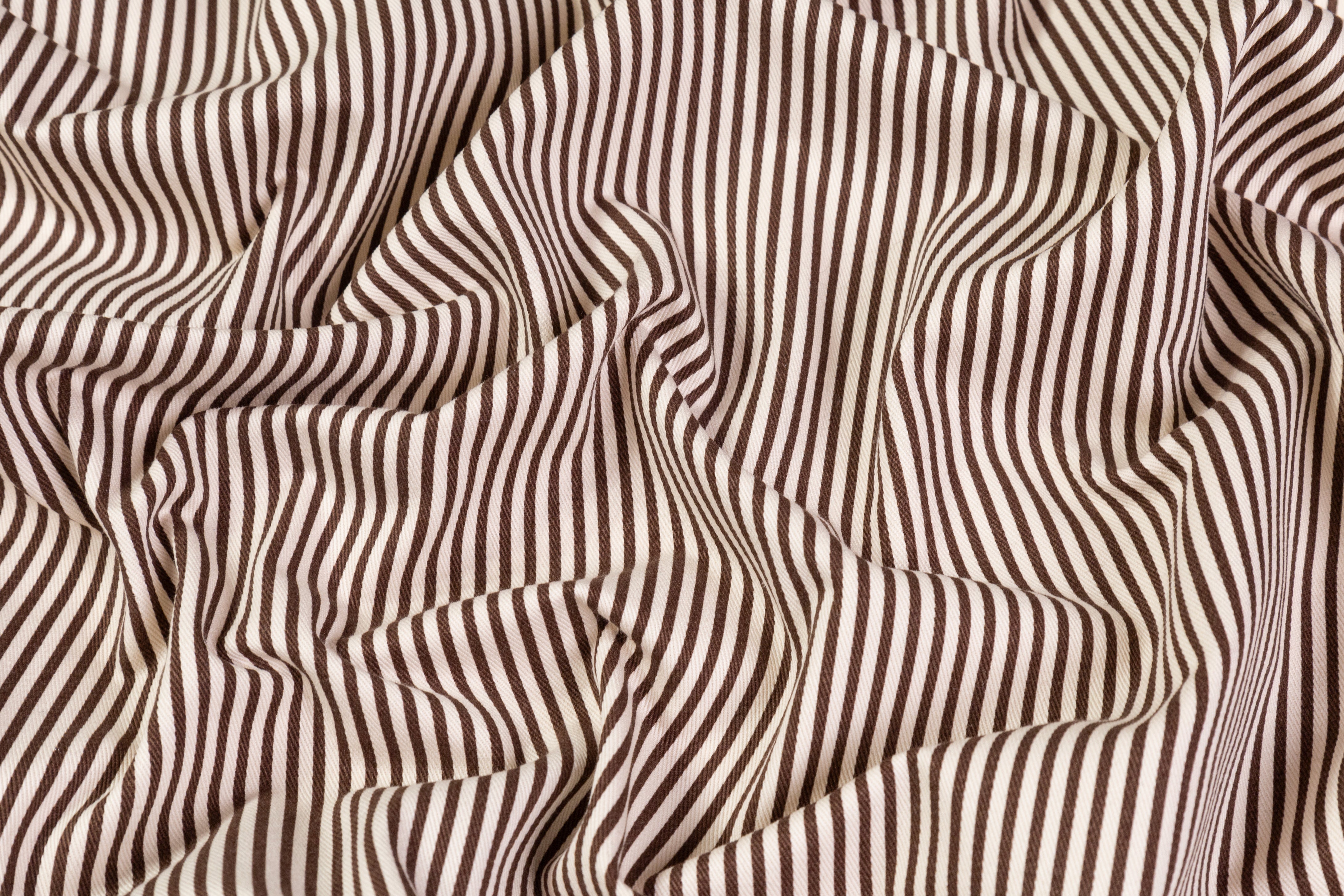 Striped Japanese Cotton Twill - Brown