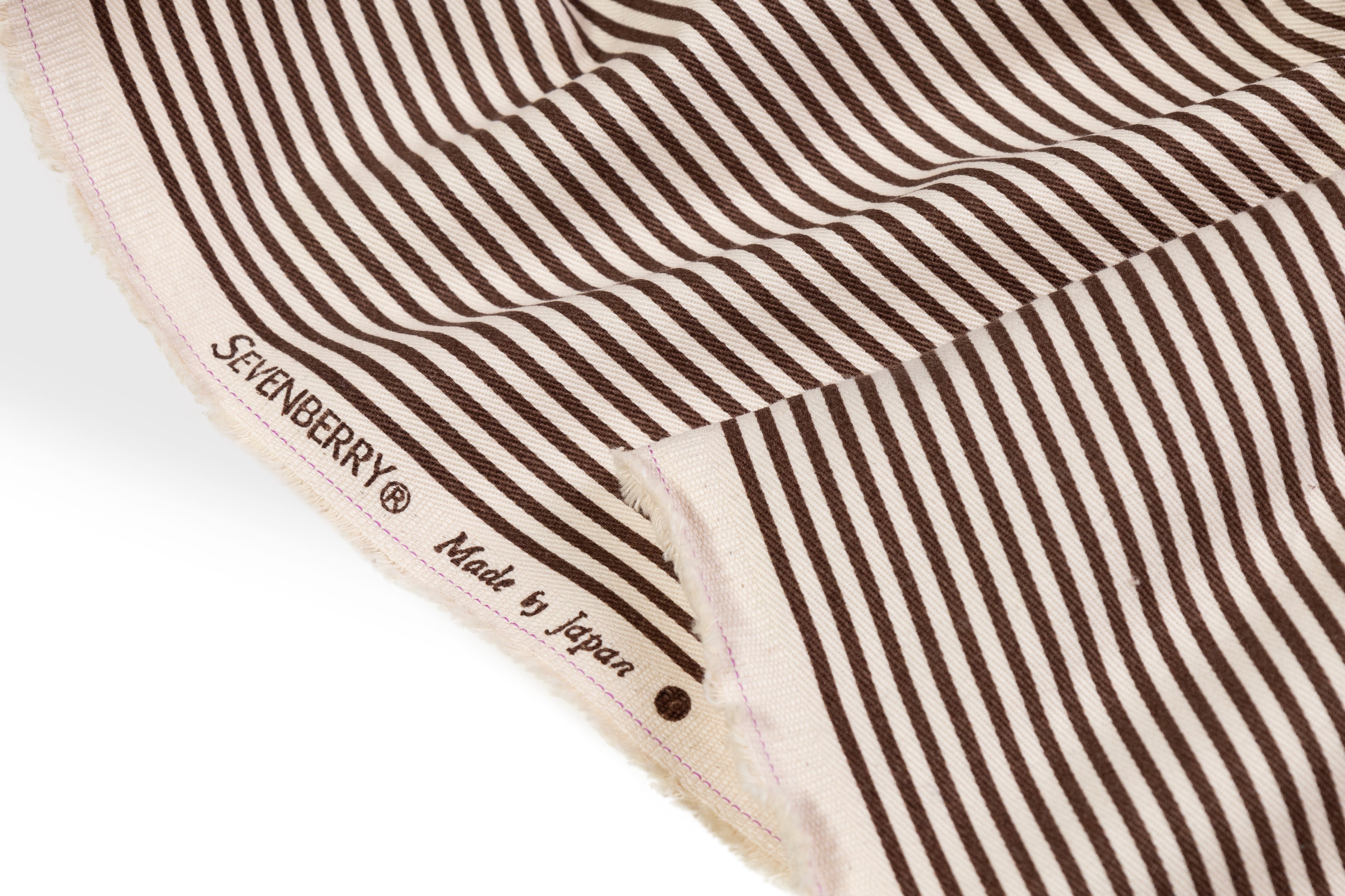 Striped Japanese Cotton Twill - Brown