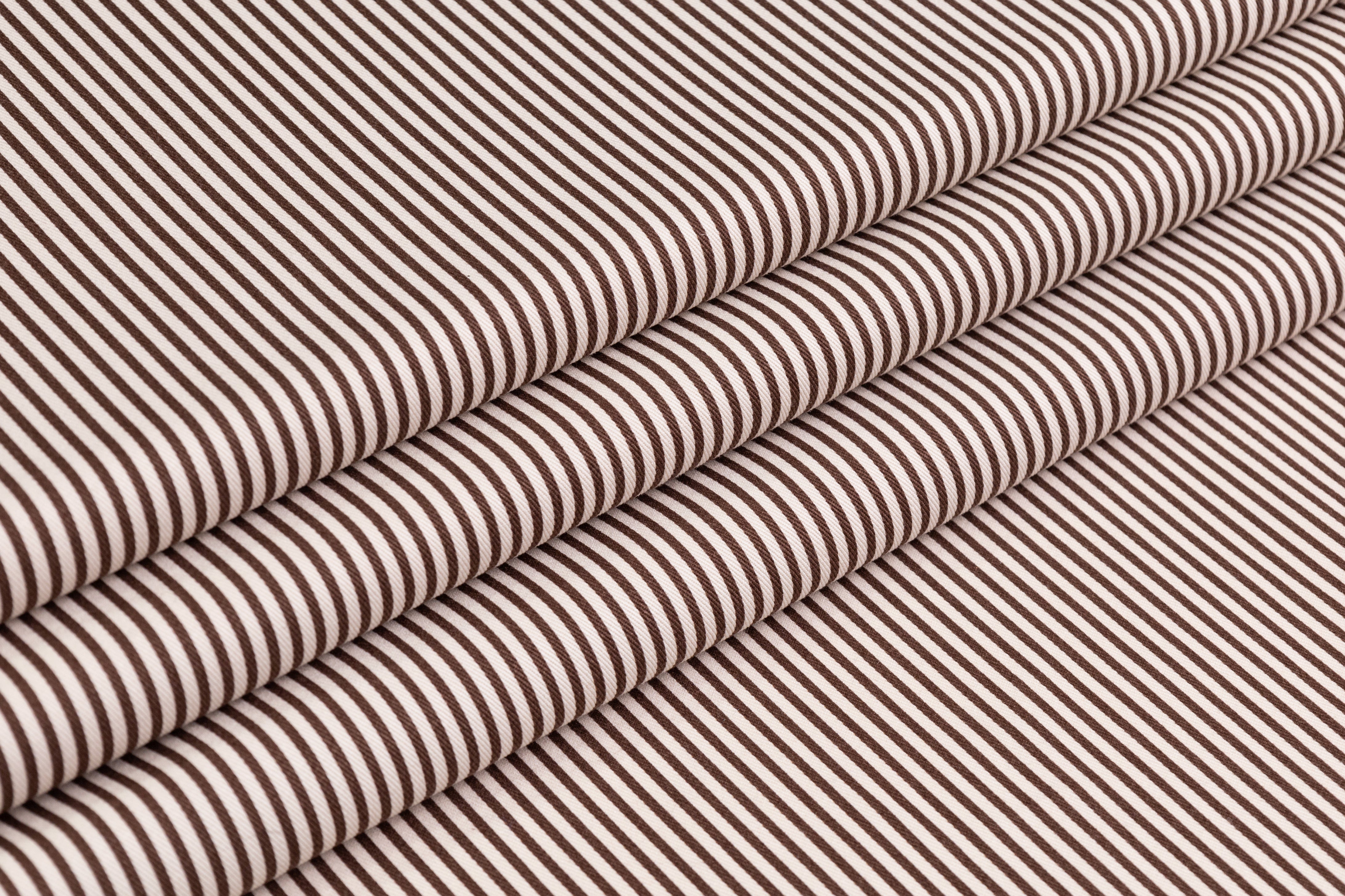 Striped Japanese Cotton Twill - Brown