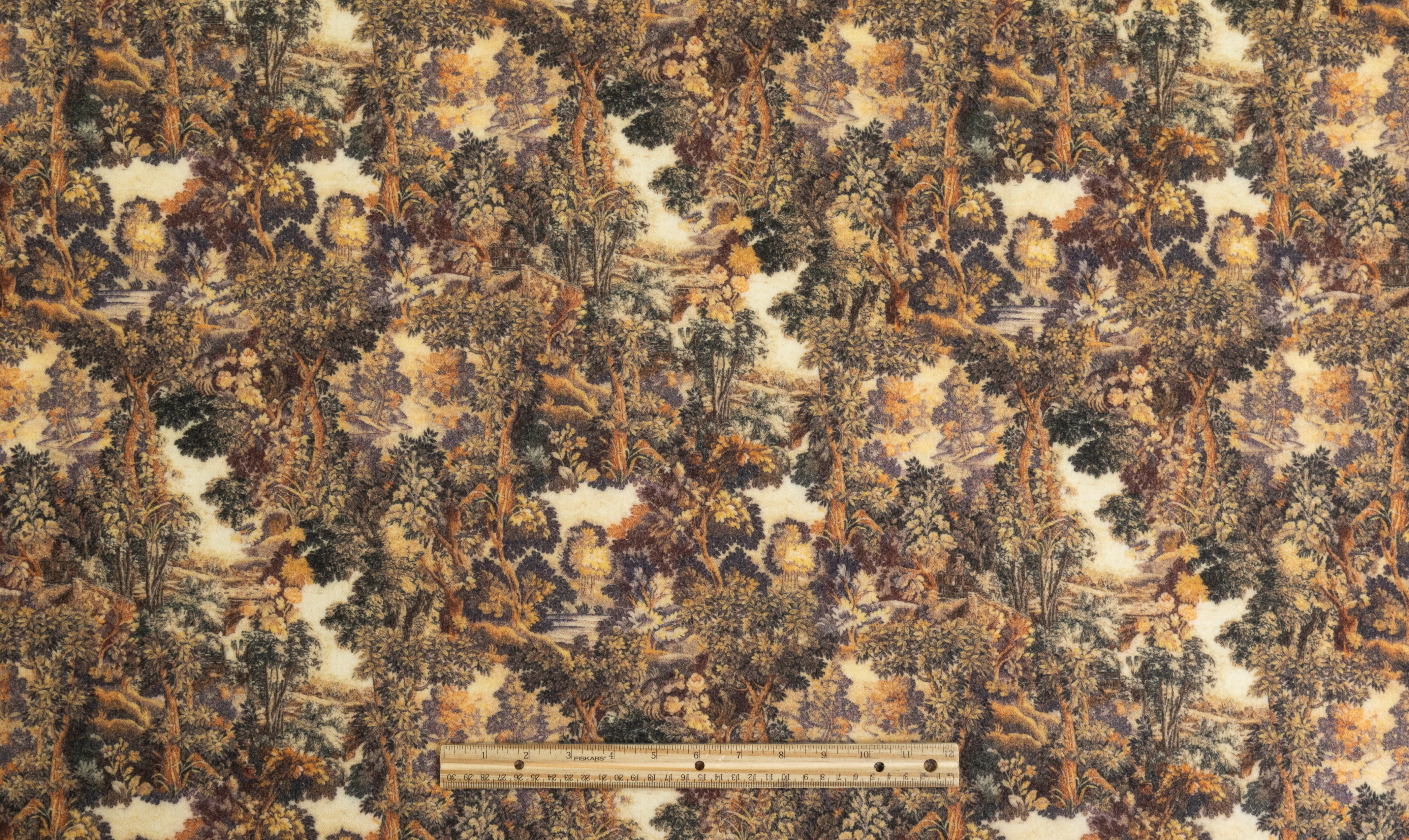 Toile Printed Italian Wool Blend - Brown