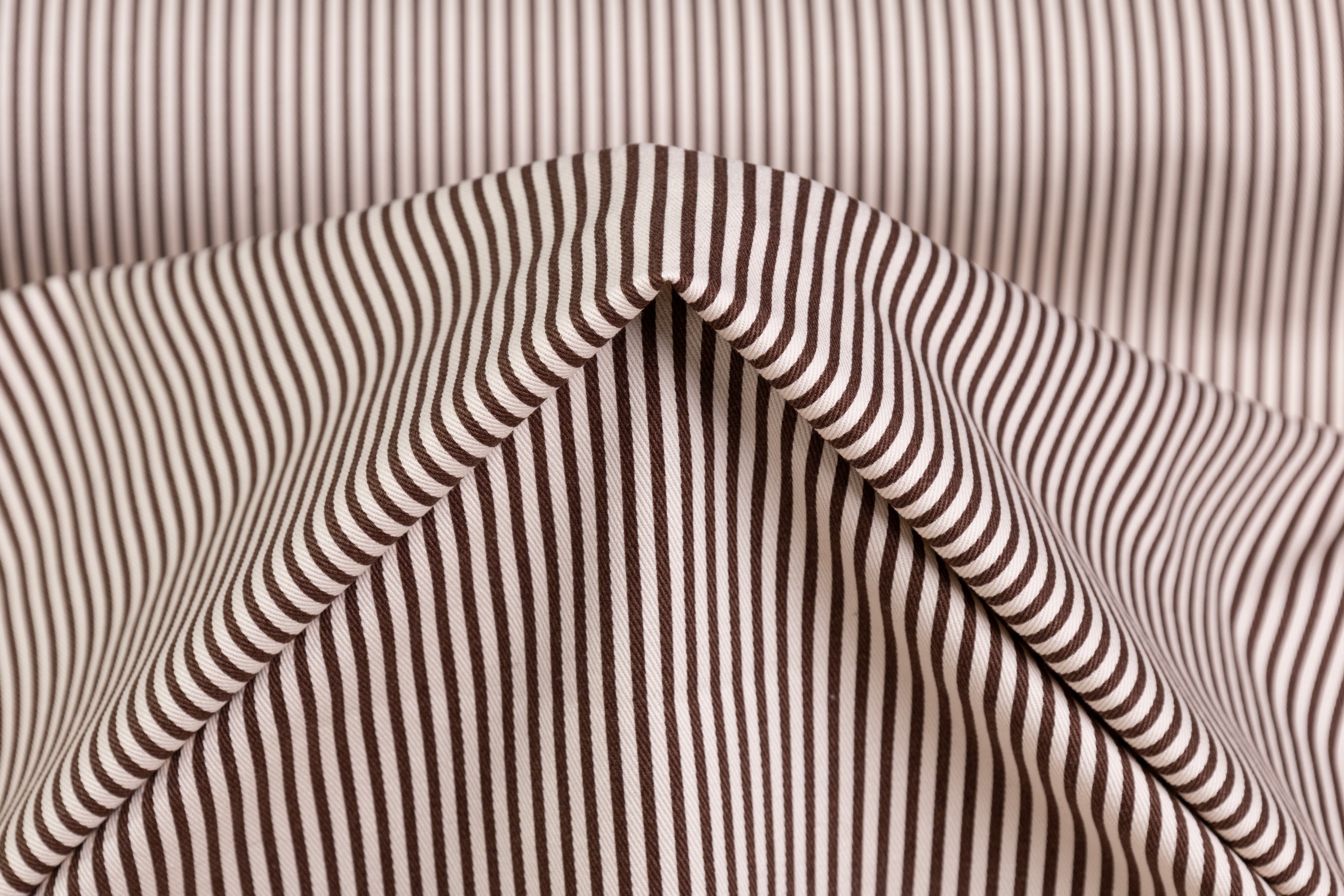 Striped Japanese Cotton Twill - Brown