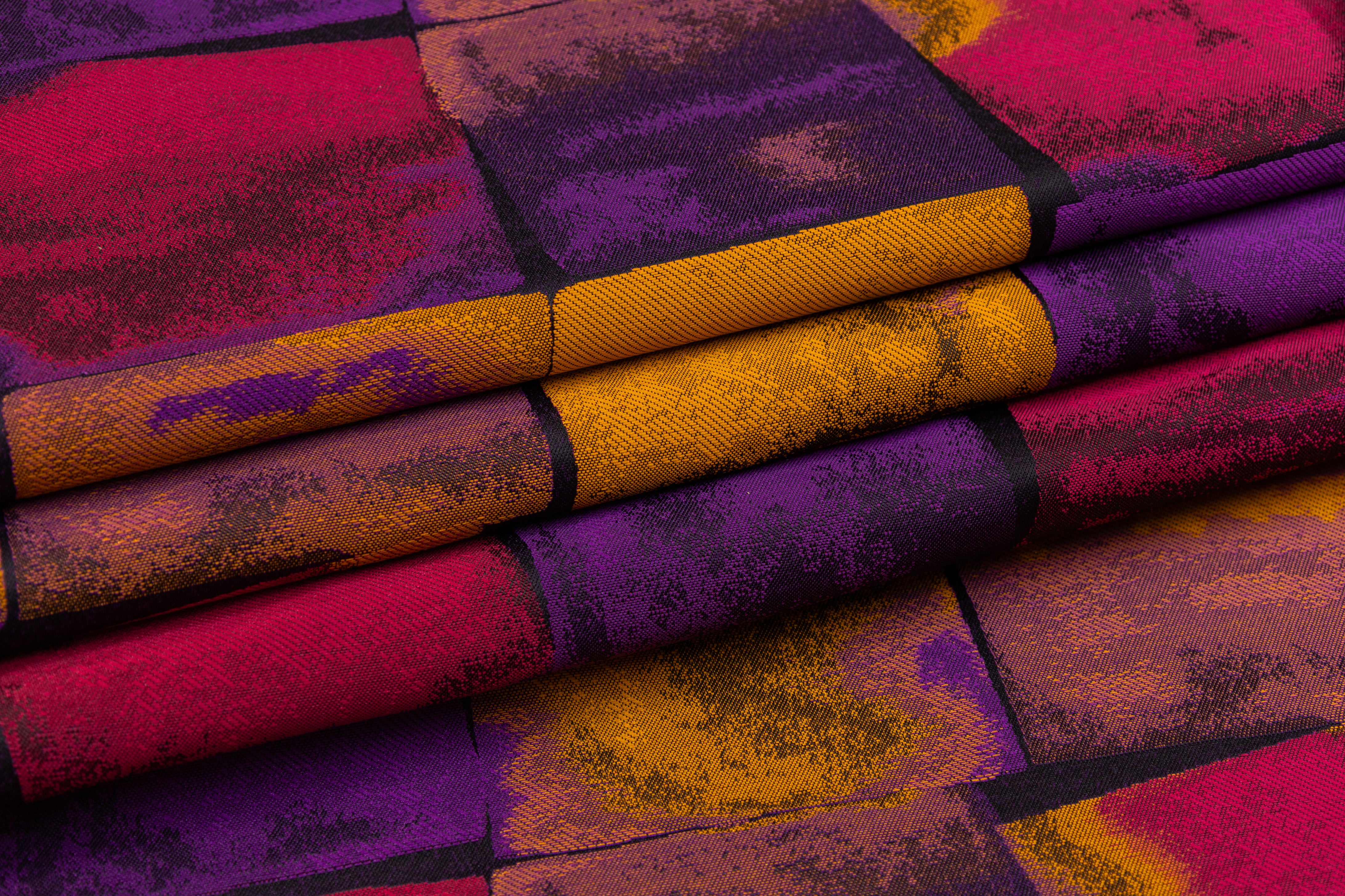 Italian Patch Design Brocade - Purple / Orange / Magenta