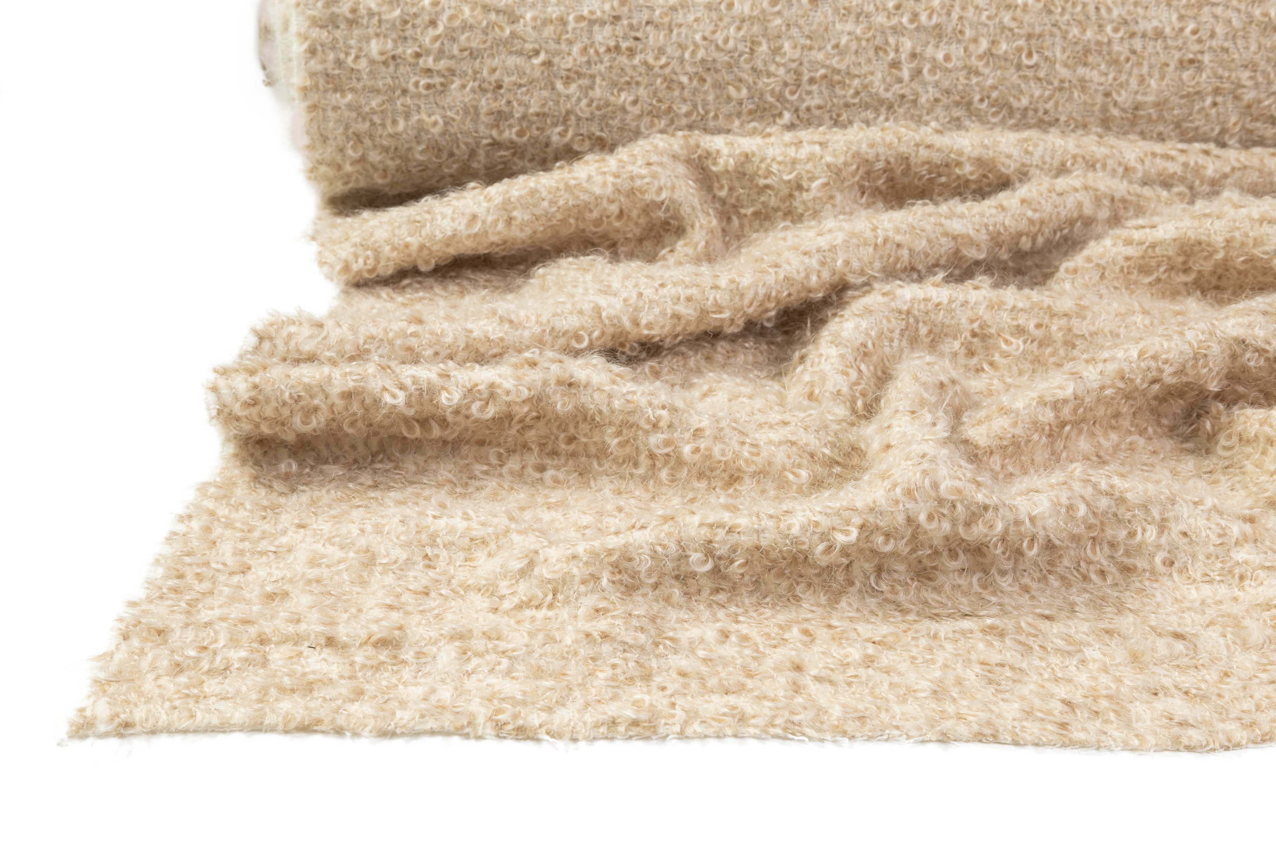 Italian Wool Boucle Coating - Beige