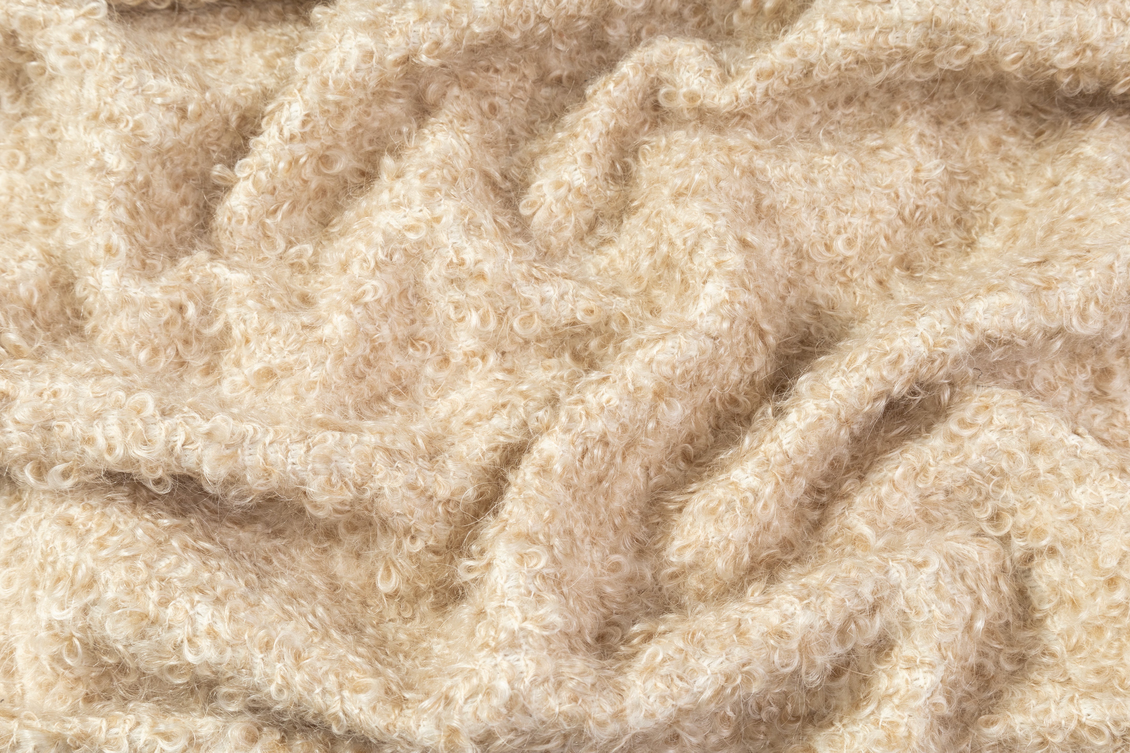 Italian Wool Boucle Coating - Beige