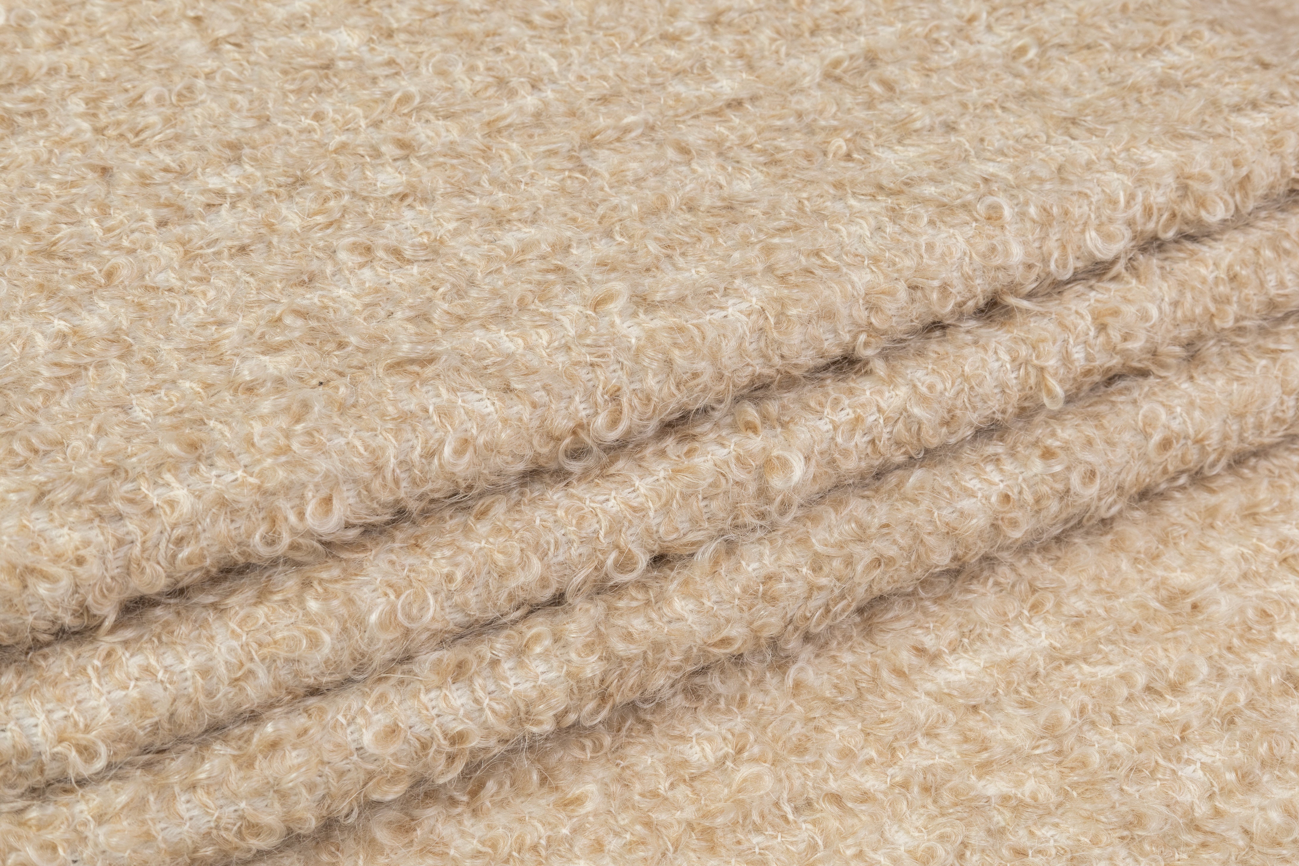 Italian Wool Boucle Coating - Beige