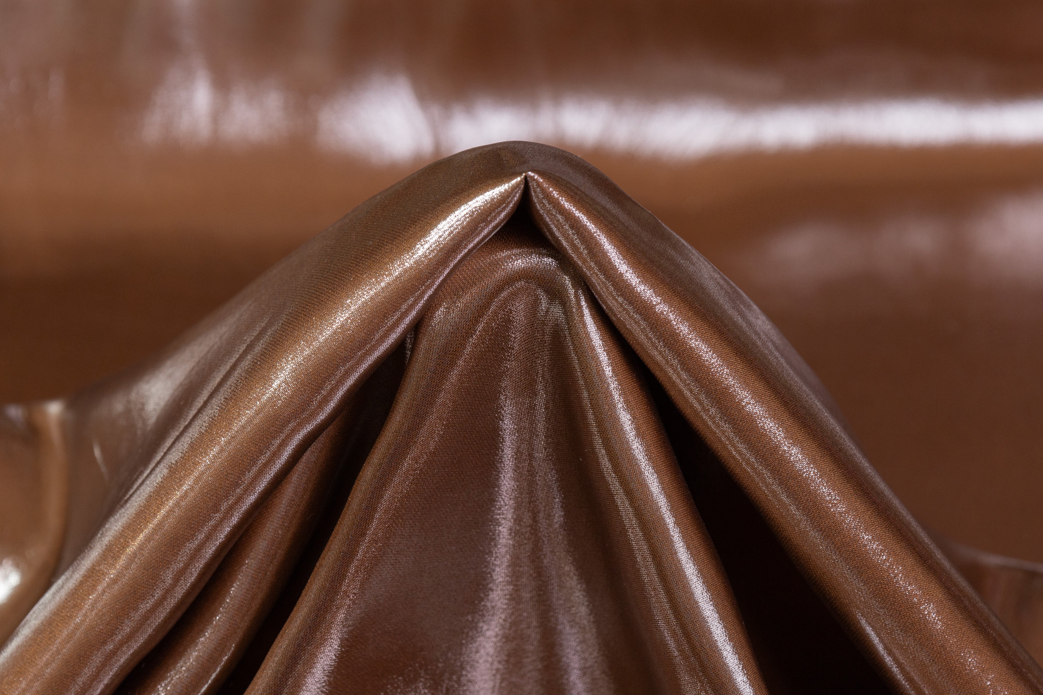 Laminated Italian Silk - Brown / Silver