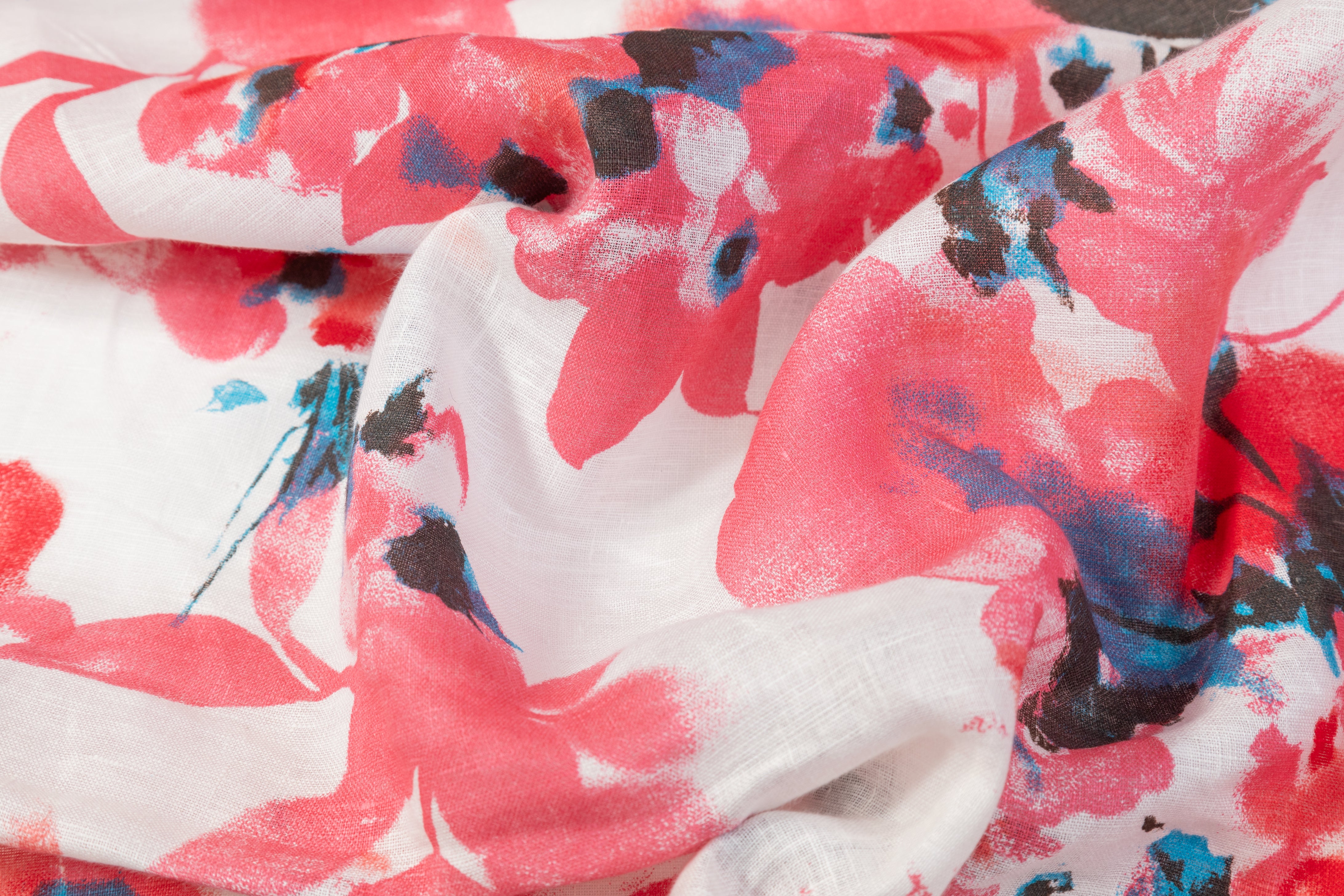 Floral Italian Linen - Pink / Blue / White