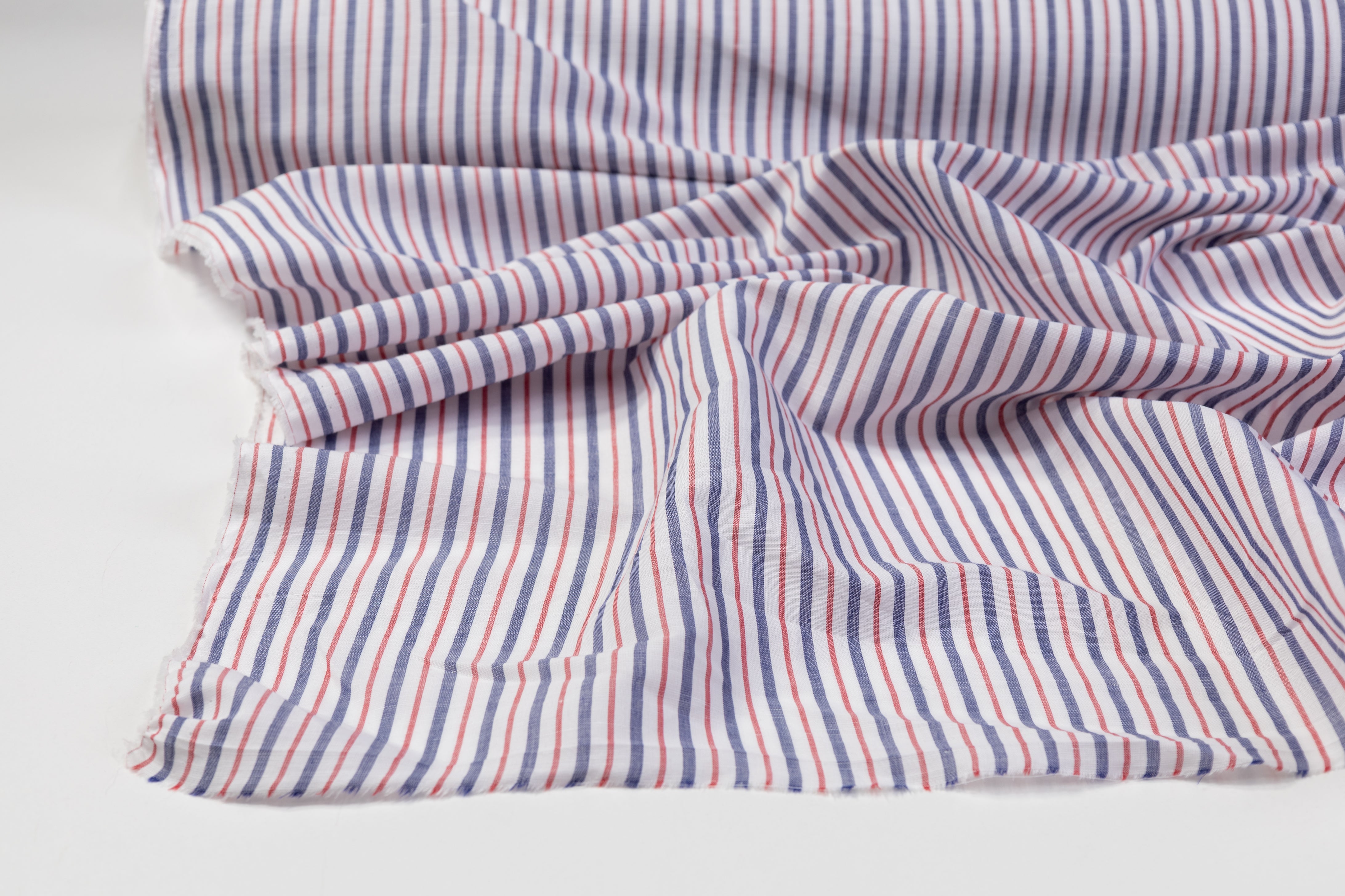 Striped Italian Linen - Red / White / Blue