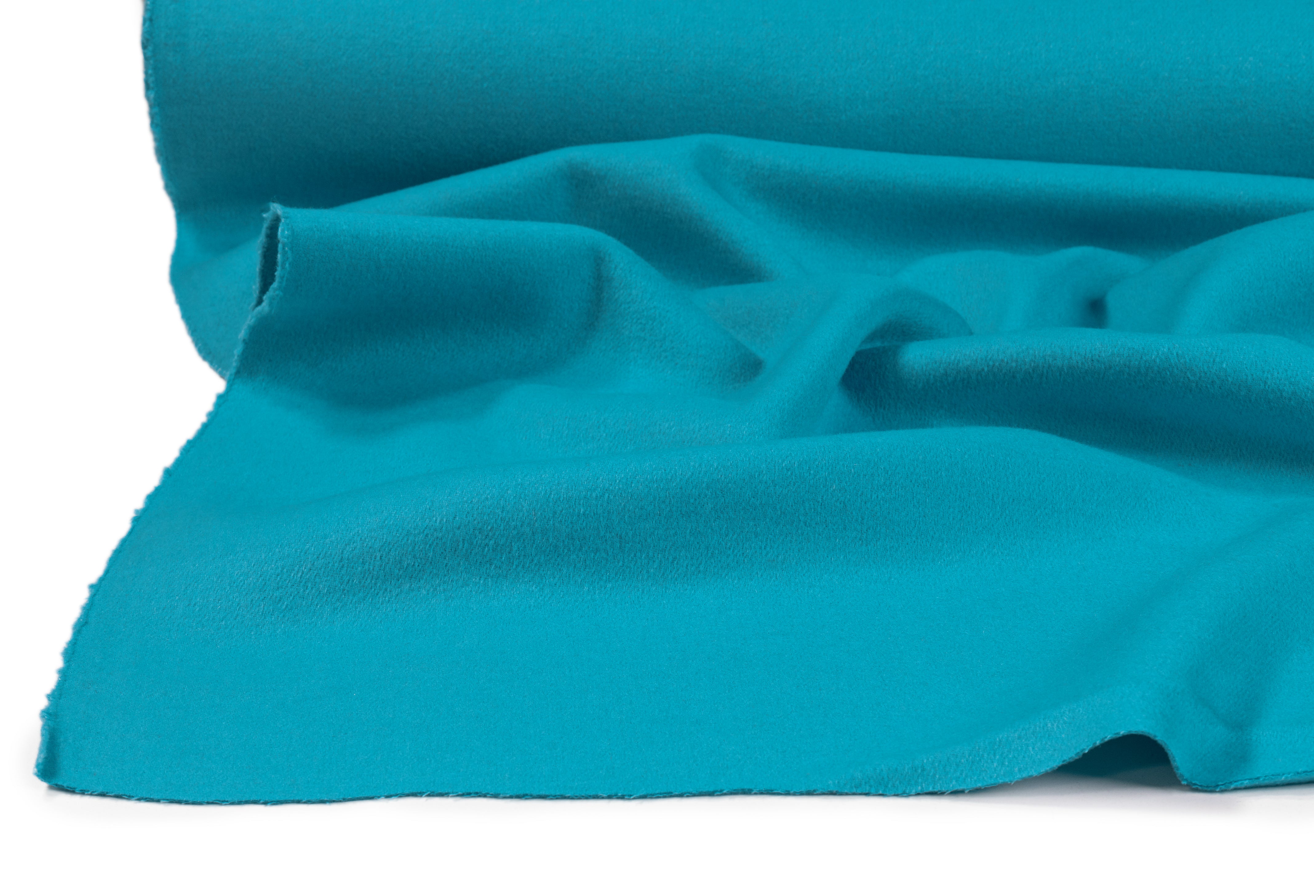 Double Faced Italian Wool Coating - Turquoise Blue