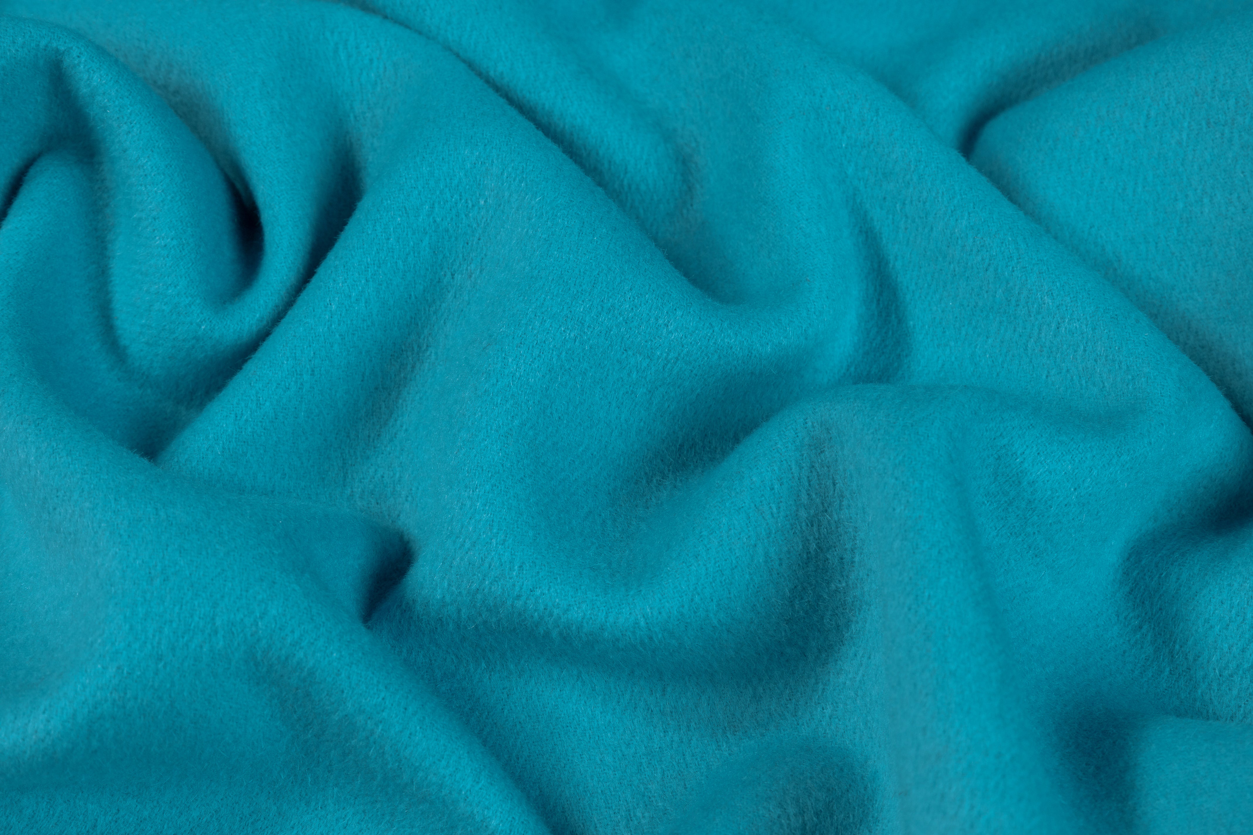 Double Faced Italian Wool Coating - Turquoise Blue