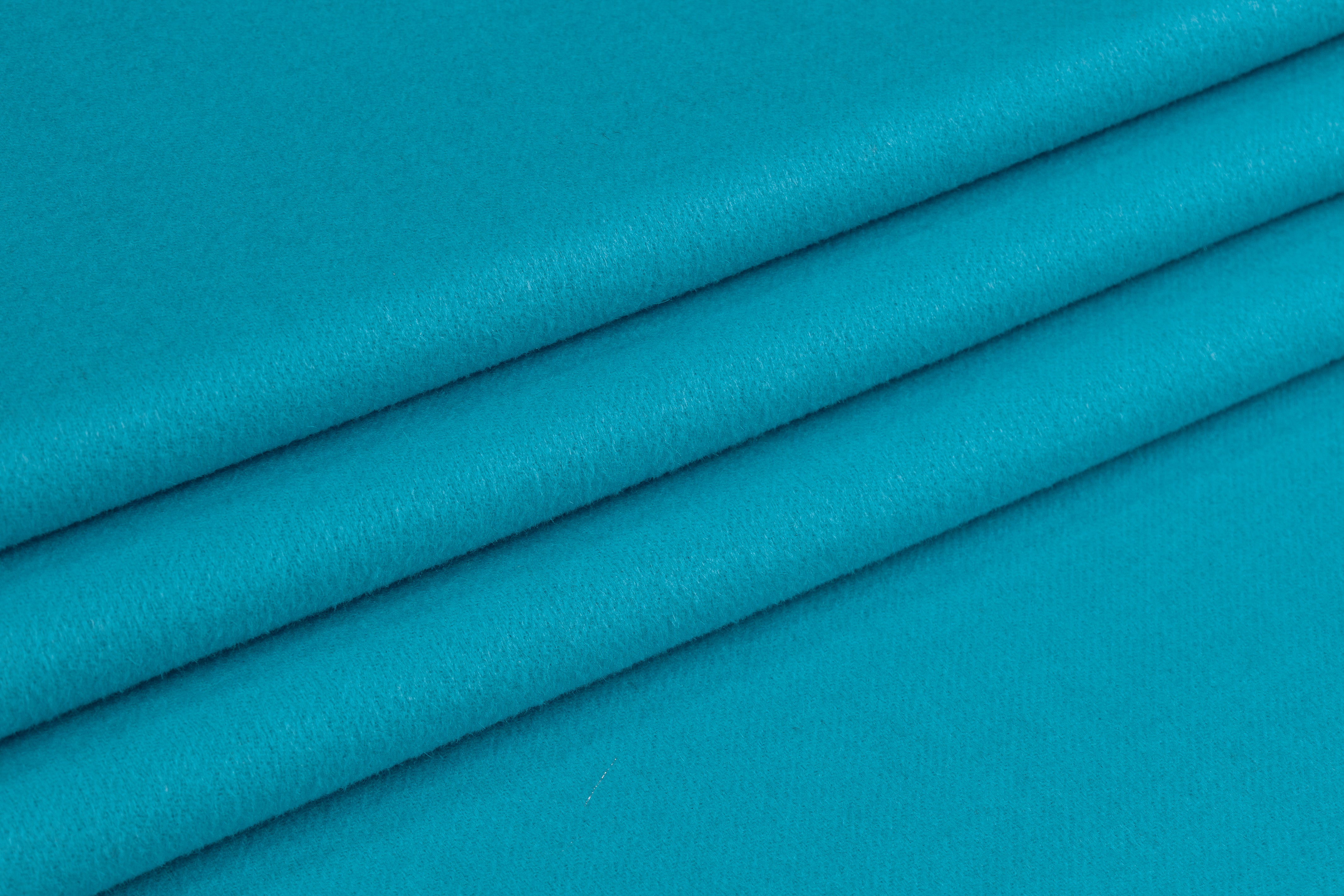 Double Faced Italian Wool Coating - Turquoise Blue