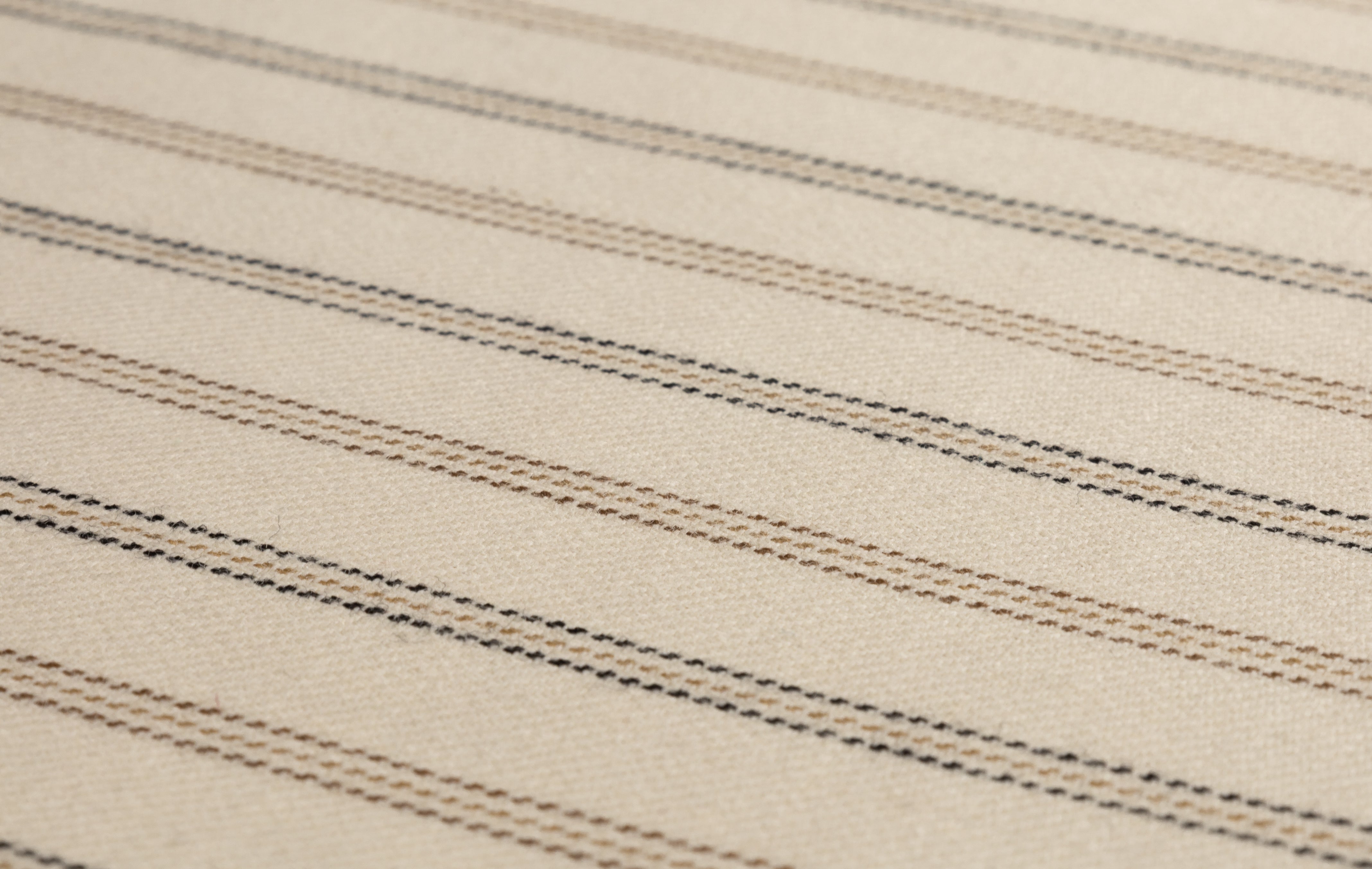 Striped Italian Wool Blend Suiting - Ivory / Brown / Black