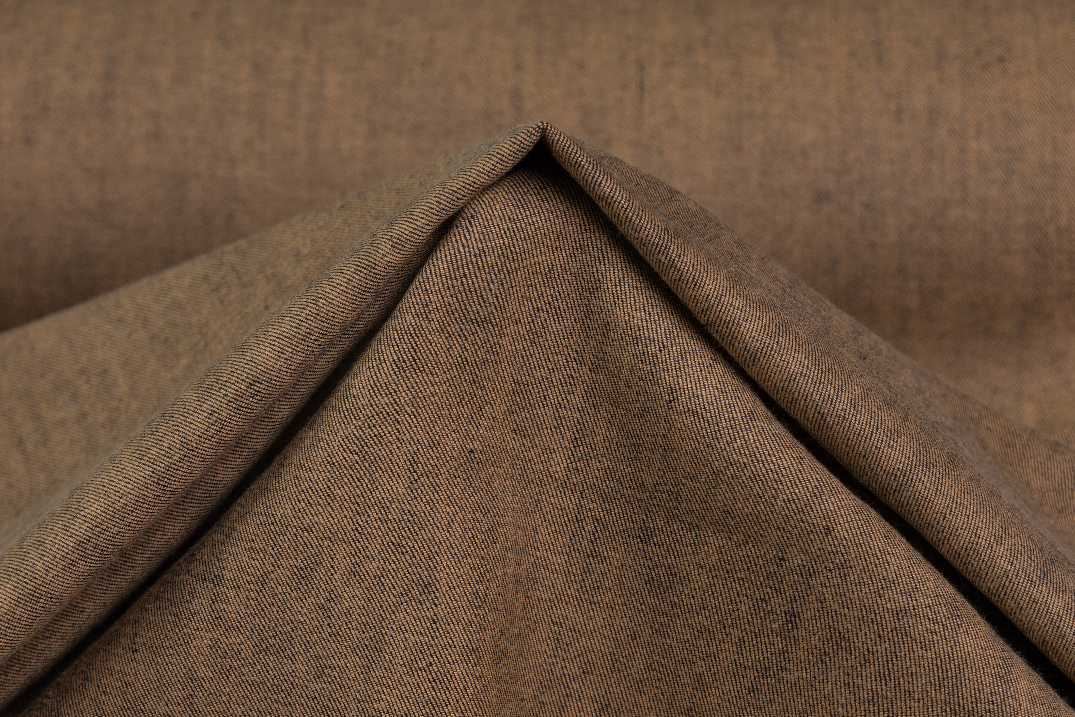 Italian Stretch Denim - Indigo / Honey Brown