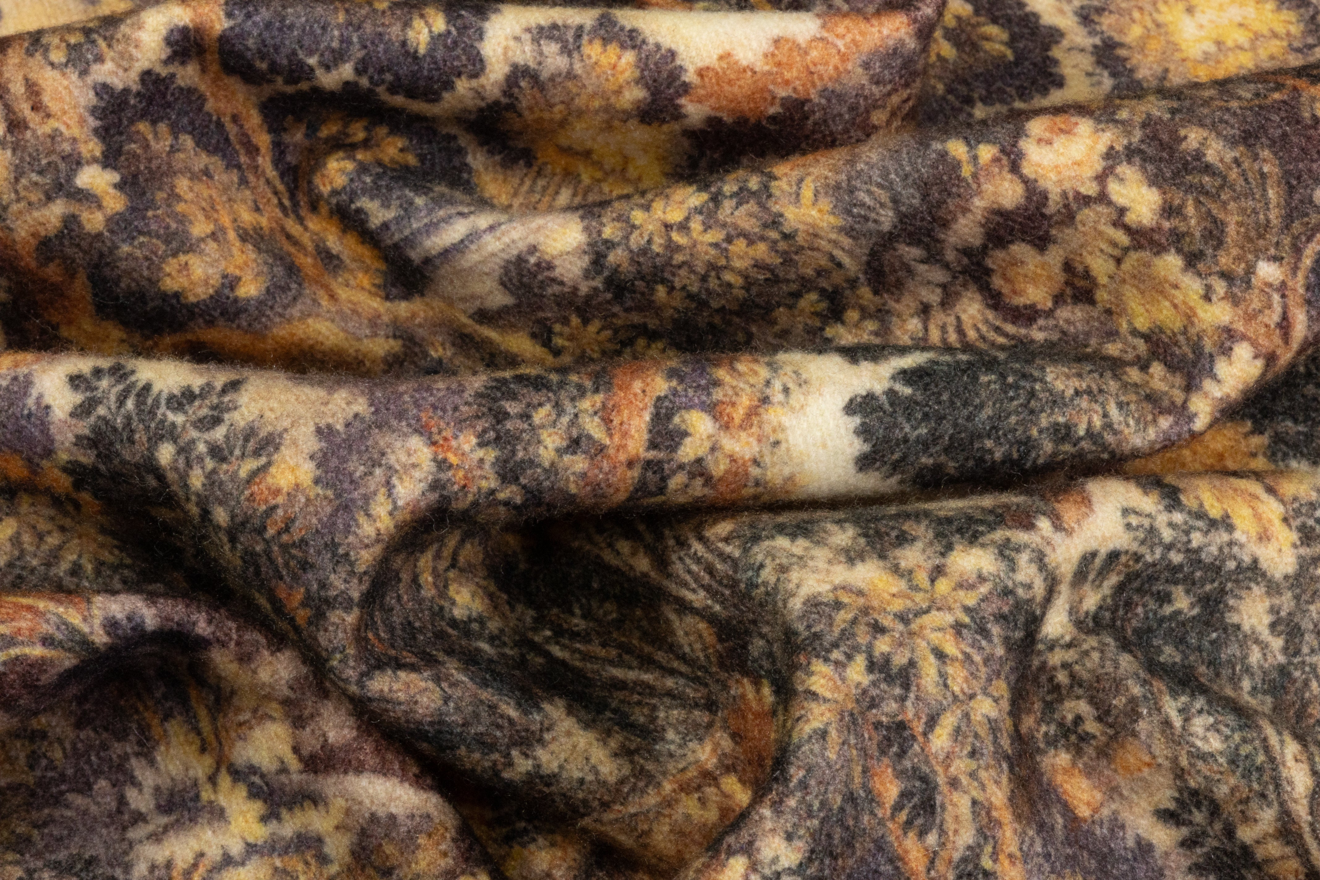 Toile Printed Italian Wool Blend - Brown