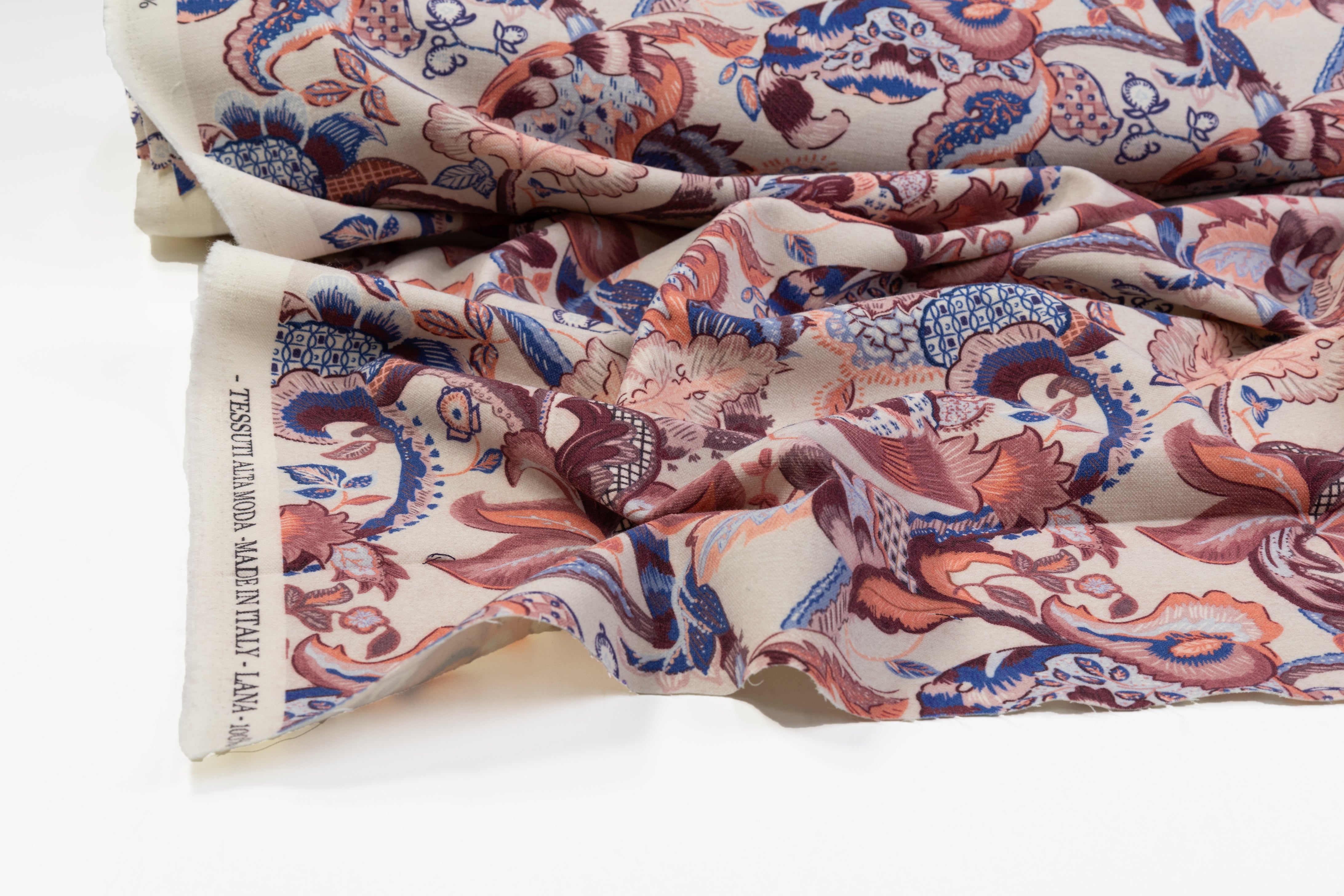 Printed Italian Wool Tricotine - Multicolor