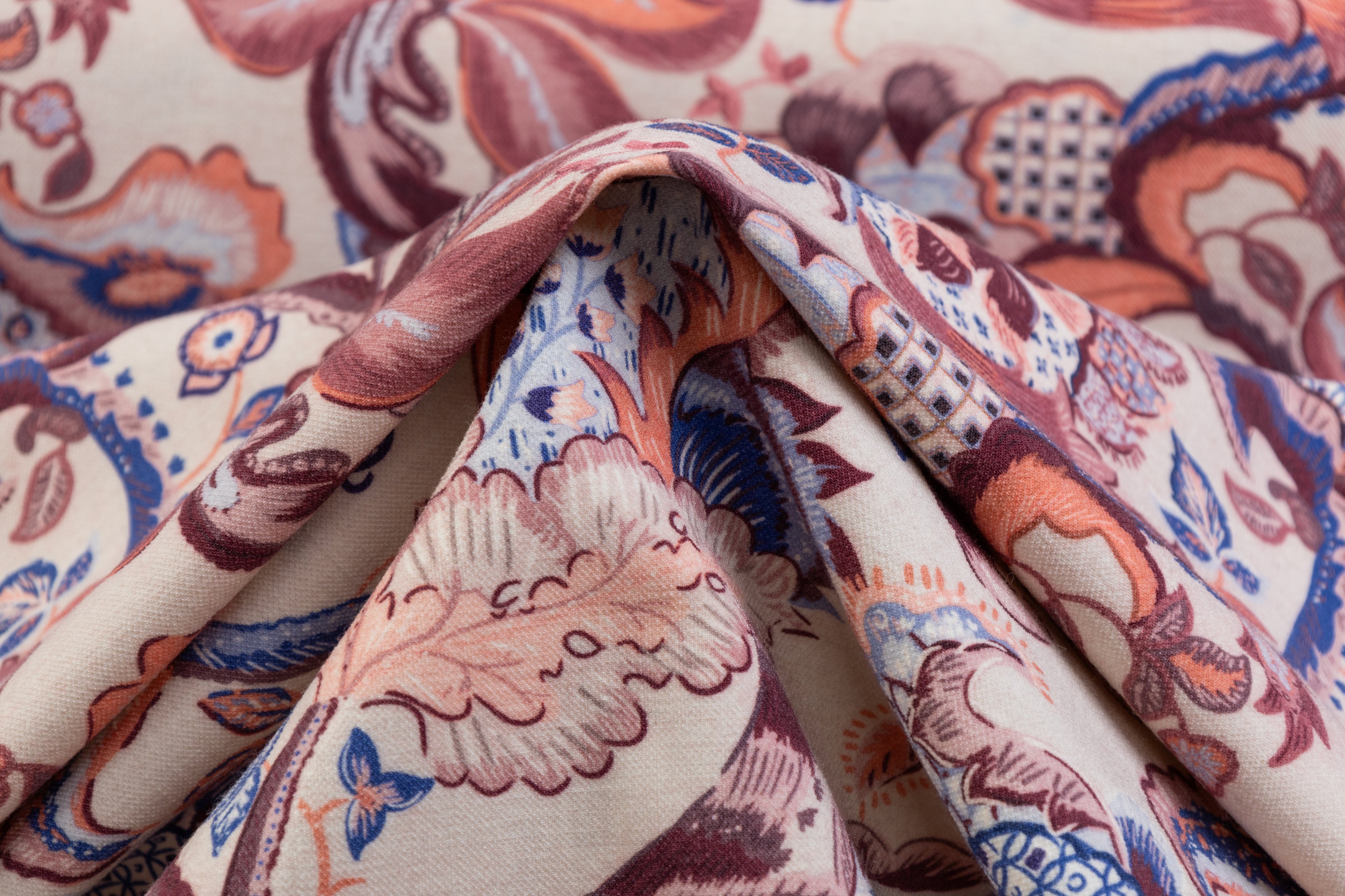 Printed Italian Wool Tricotine - Multicolor