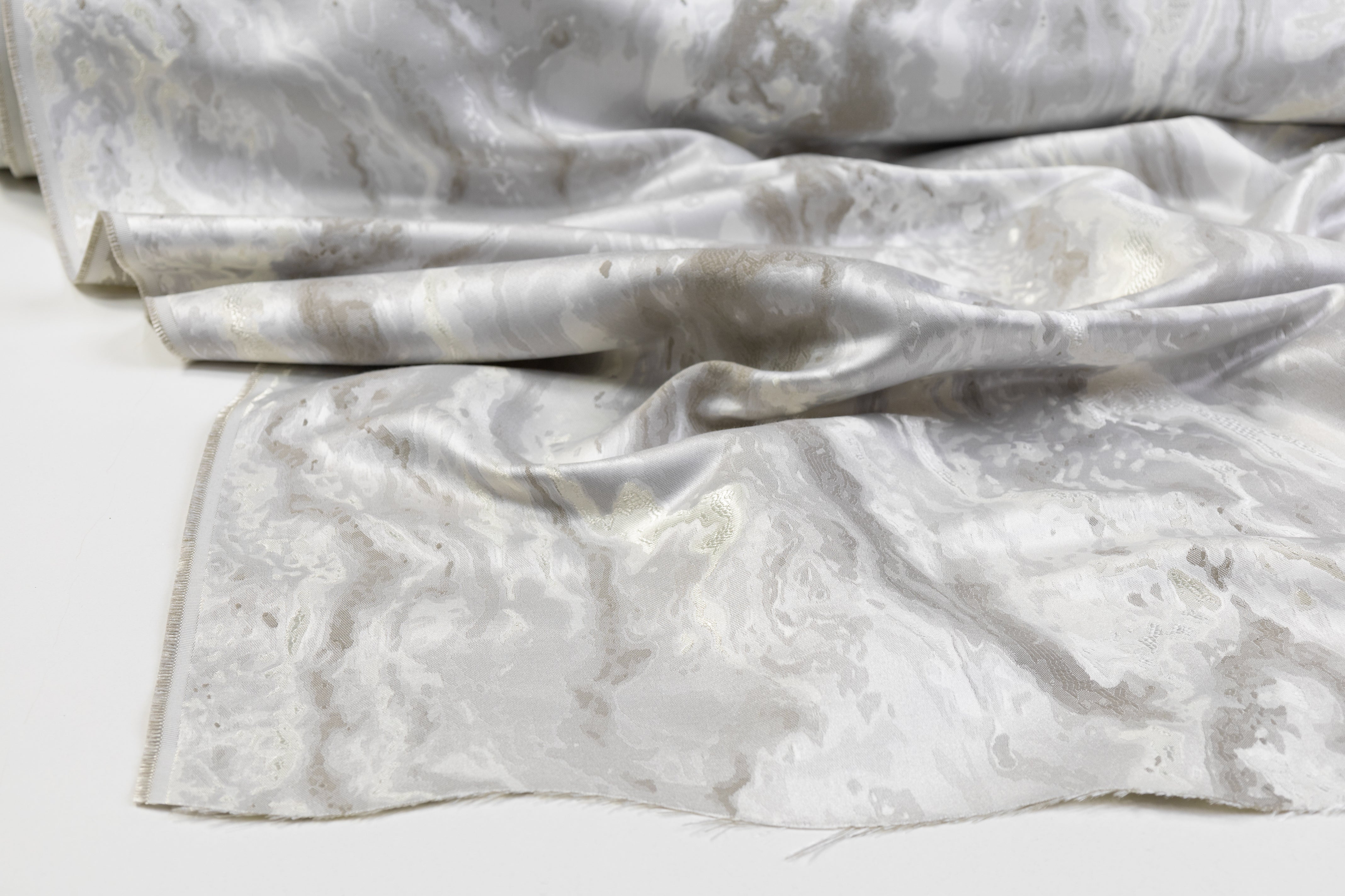 Abstract Metallic Brocade - Gray / Ivory