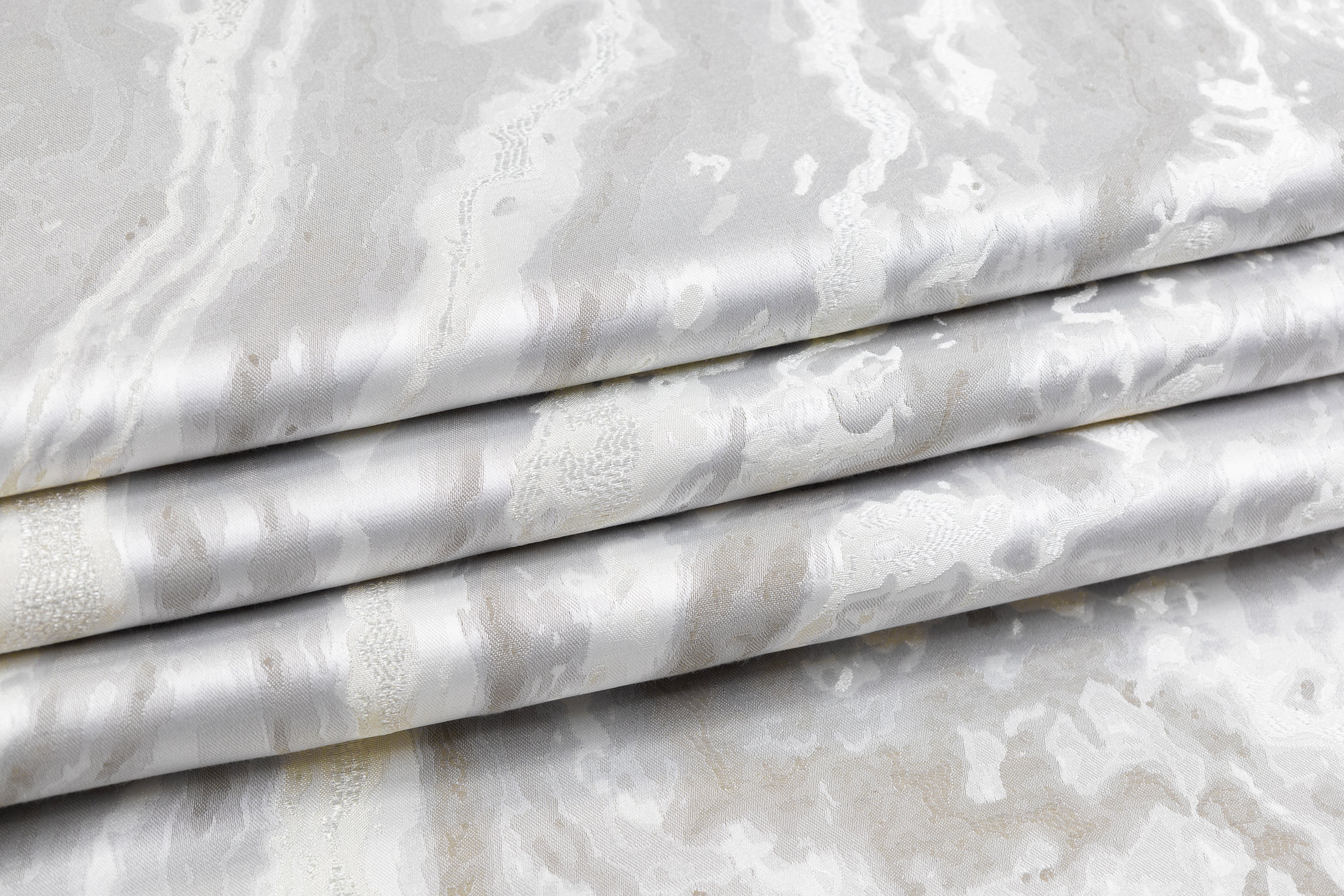 Abstract Metallic Brocade - Gray / Ivory