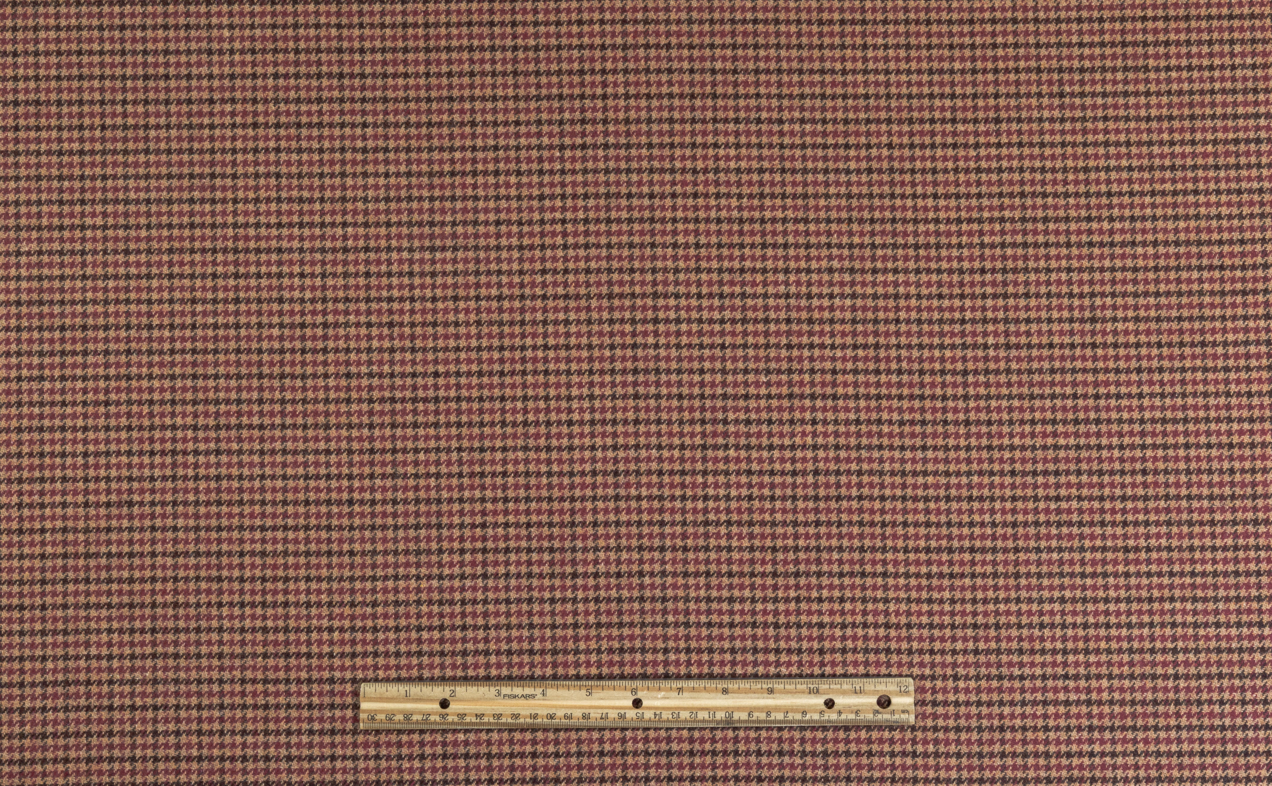 Cerruti - Houndstooth Italian Wool Cashmere Suiting - Brown / Burgundy