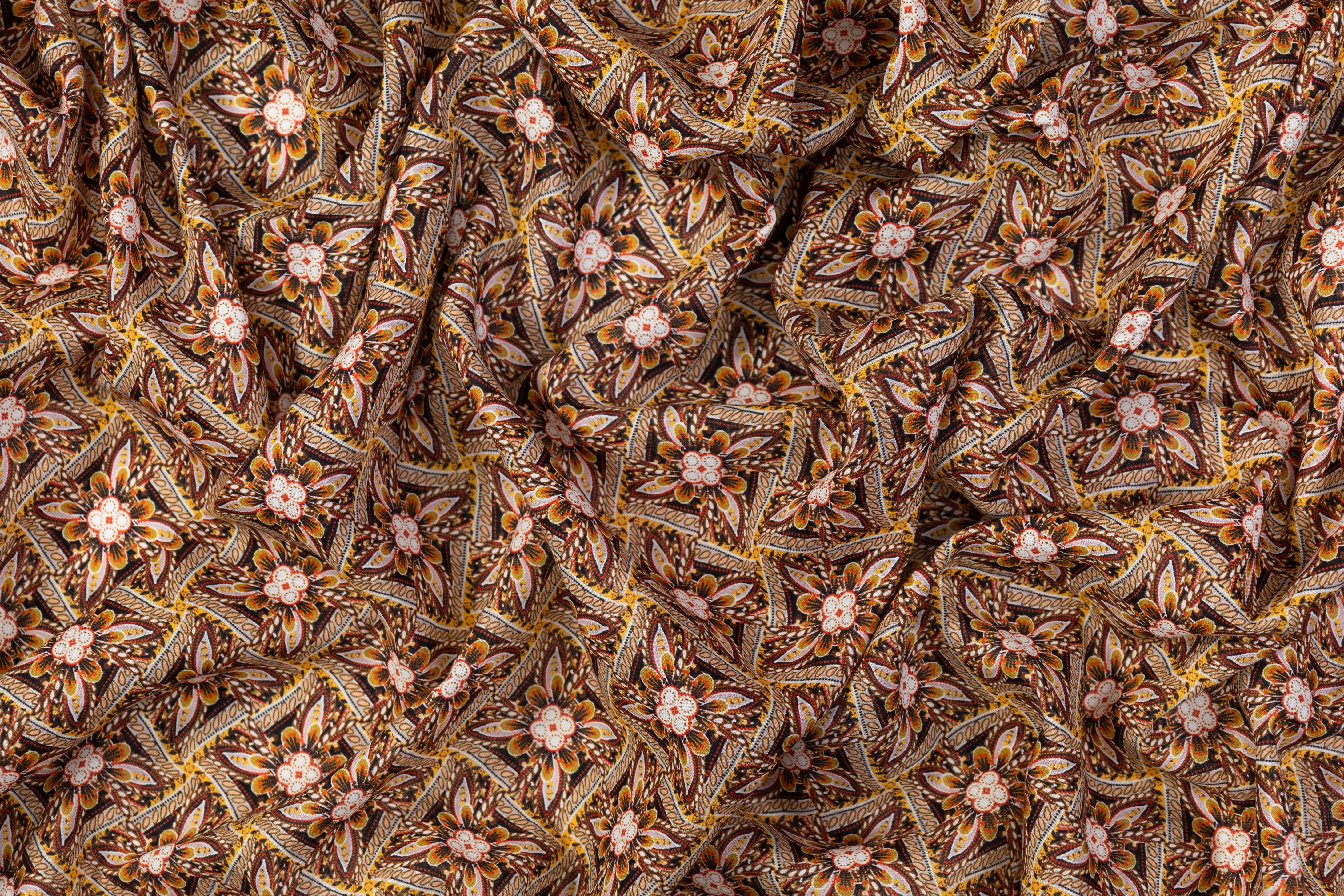 Printed Italian Linen - Brown